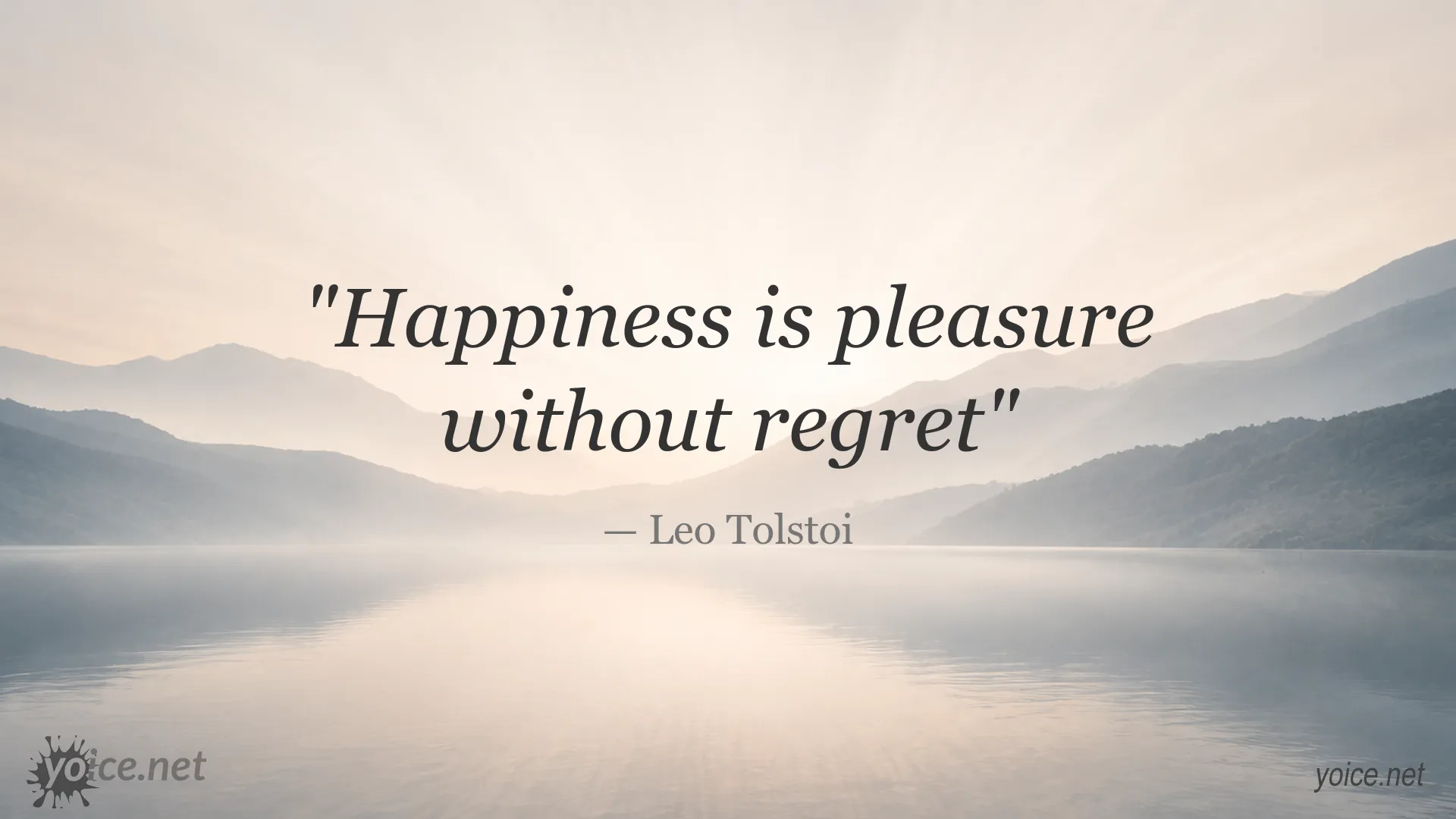 Inspirational happiness quote image attributed to Leo Tolstoi