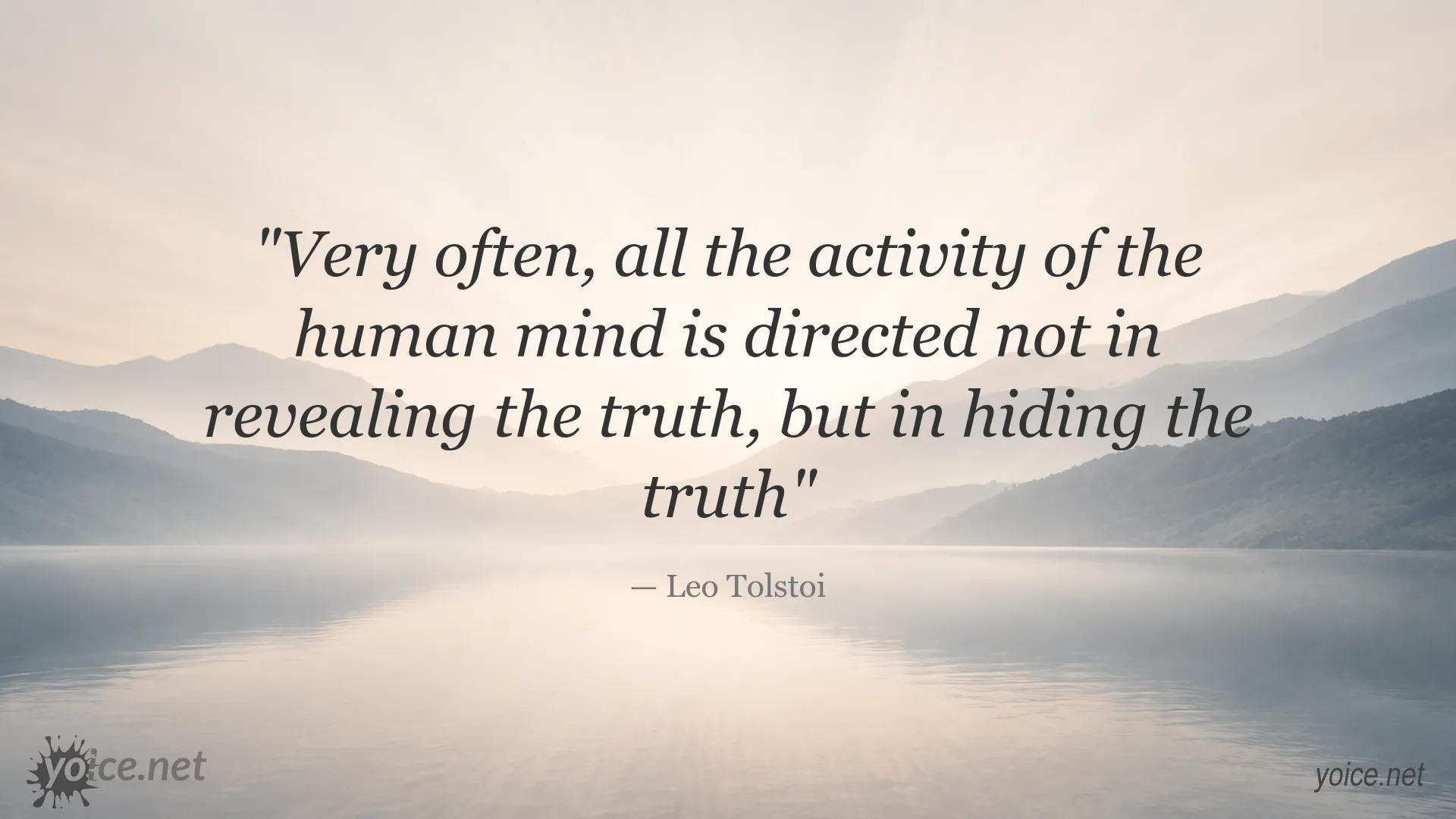 Leo Tolstoi quote about hiding the truth
