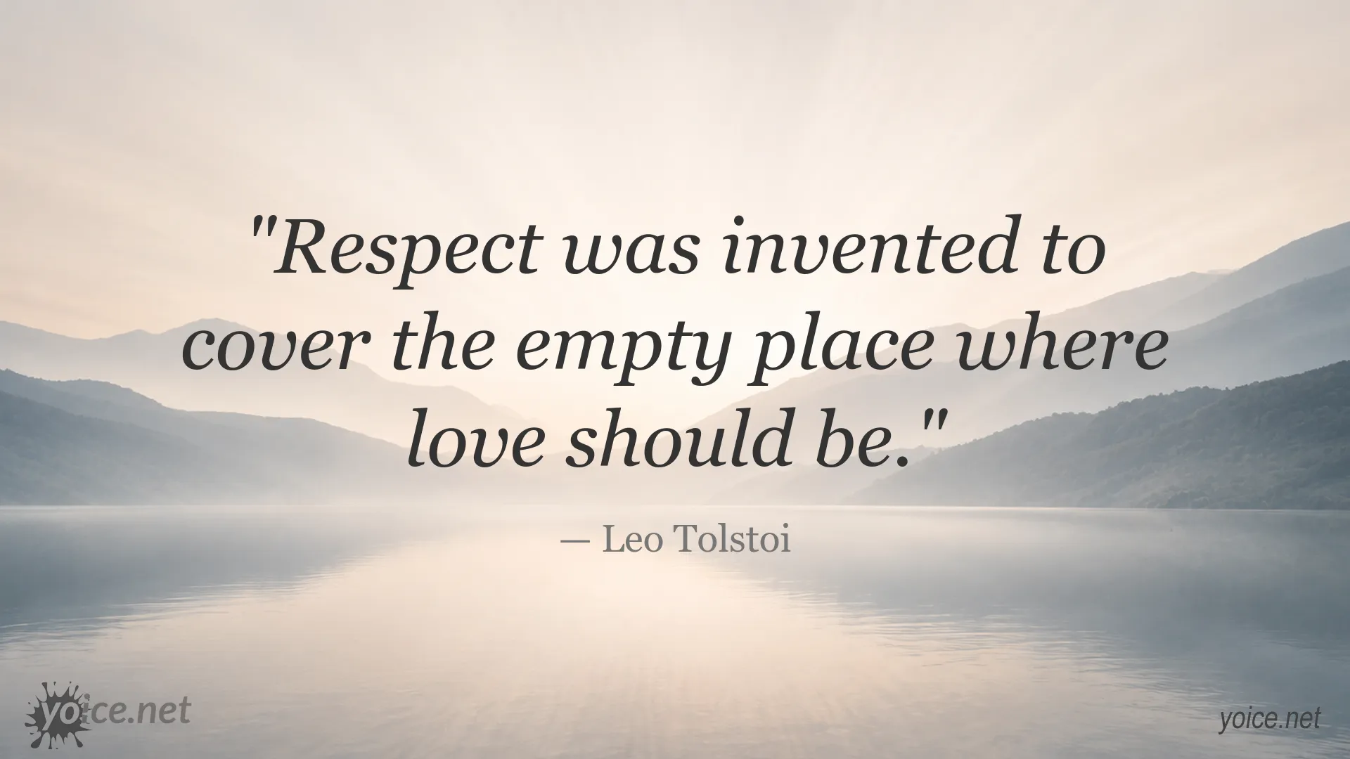 Quote image by Leo Tolstoi about respect and love