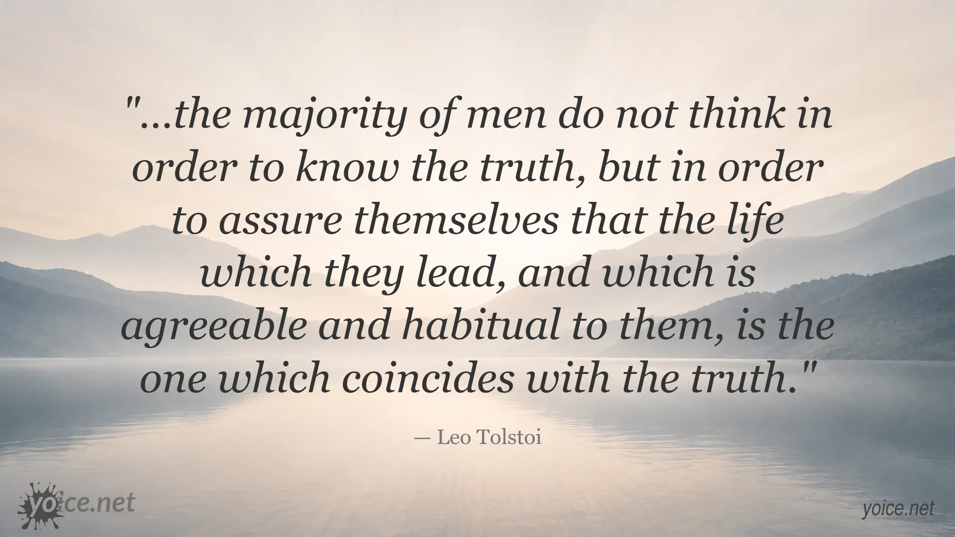 Quote about truth and thinking by Leo Tolstoi