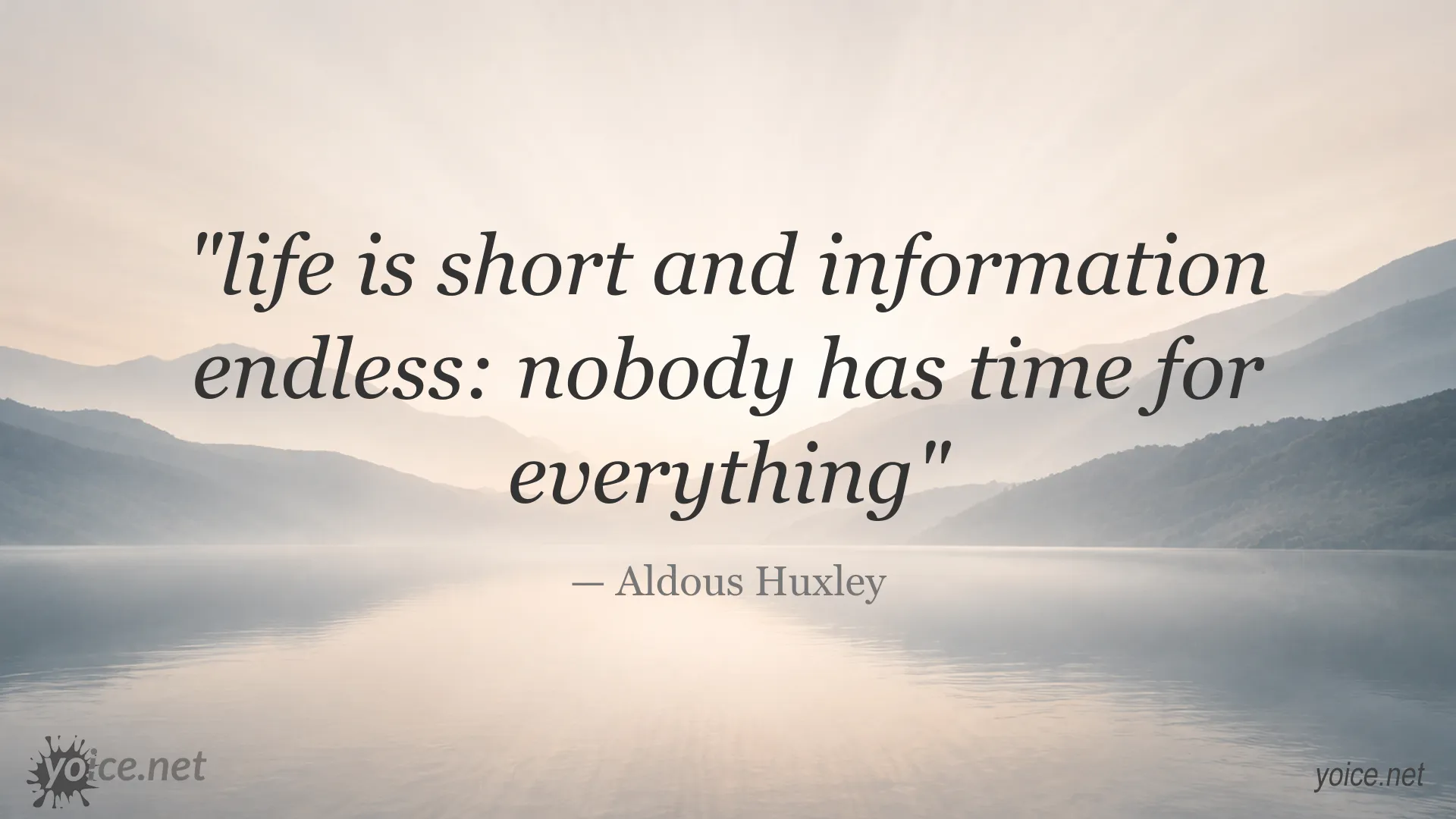 Inspirational life quote image attributed to Aldous Huxley