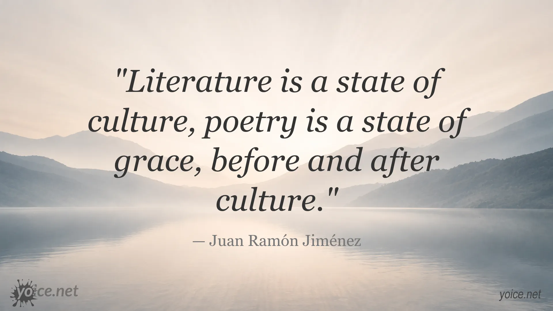 Juan Ramón Jiménez quote about literature and poetry