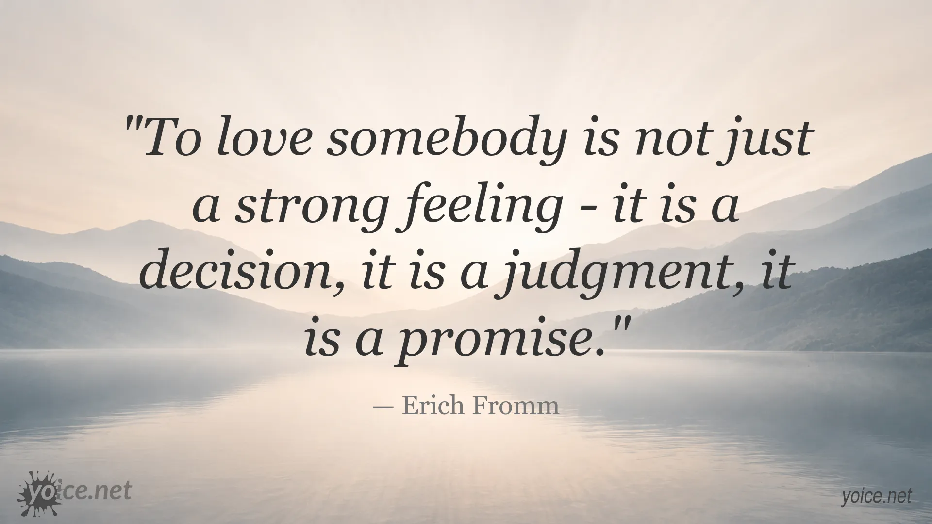 Erich Fromm quote about love as a decision, judgment, and promise