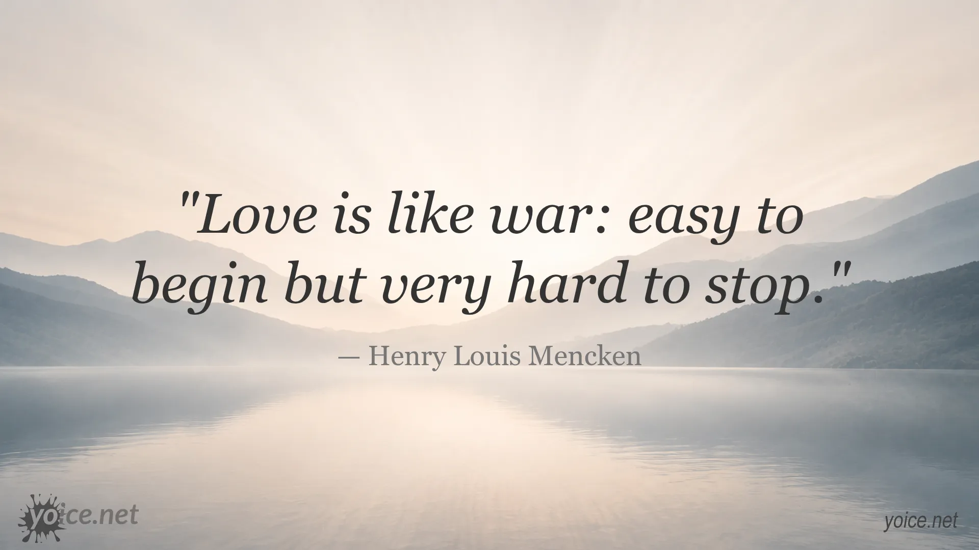 Quote about love and war by Henry Louis Mencken