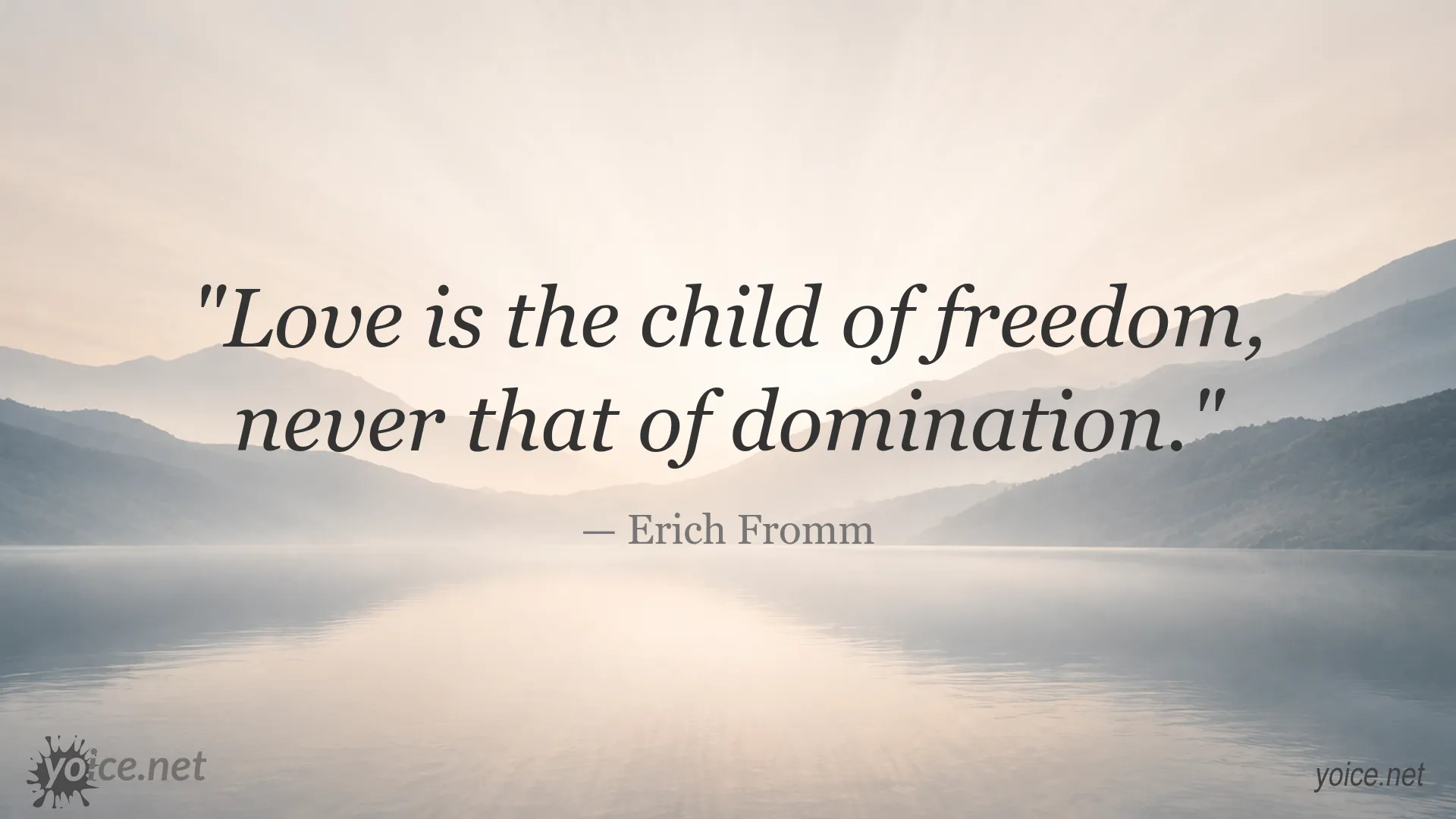 Inspirational Erich Fromm quote image about love and freedom