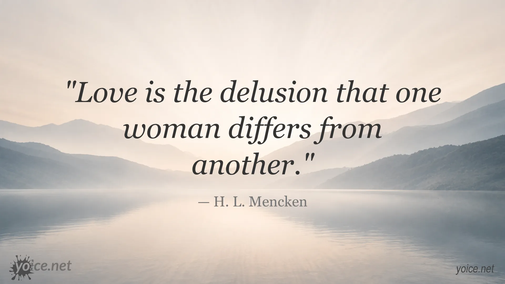 Inspirational love quote image by H. L. Mencken