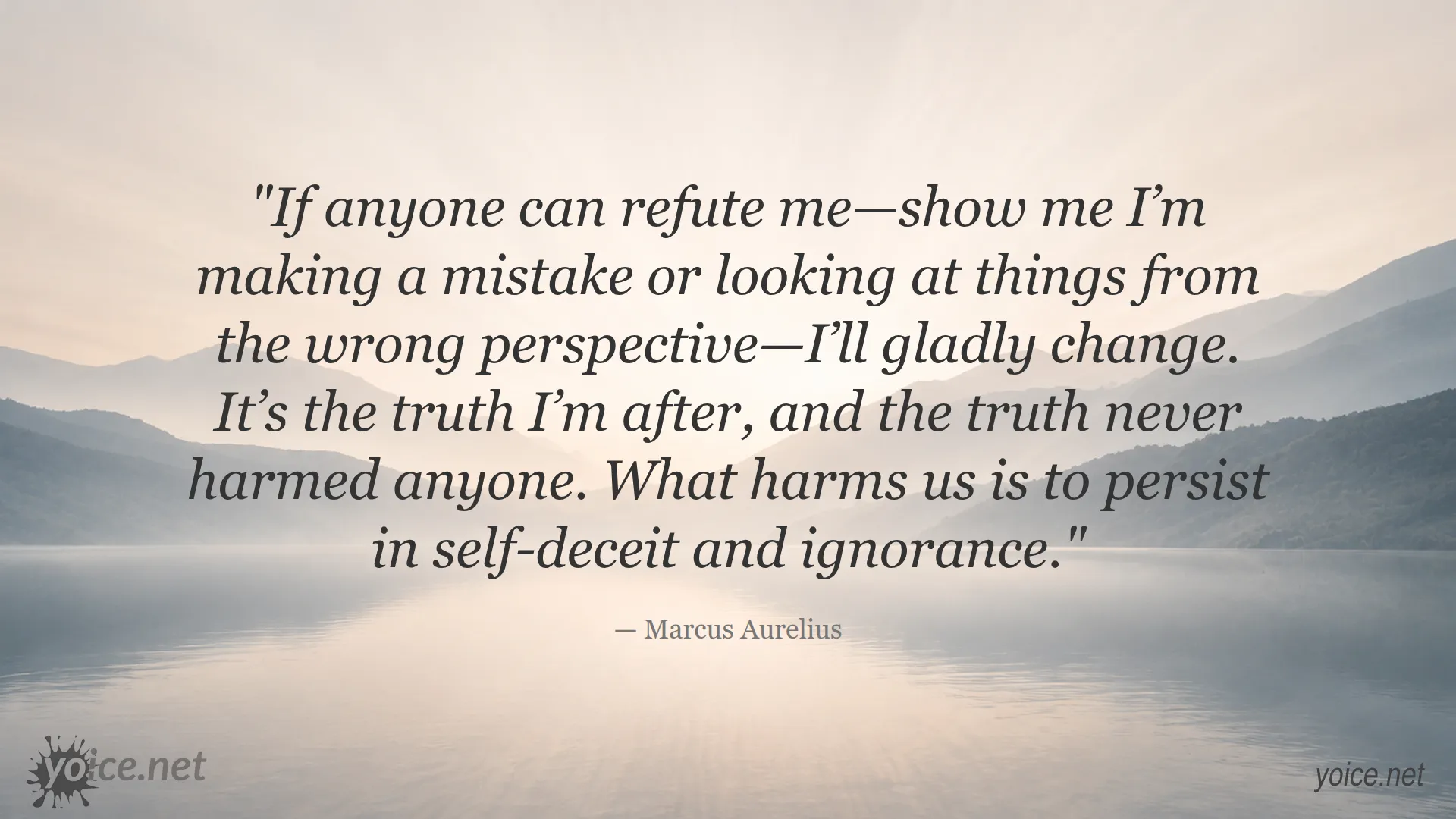 Inspiring quote by Marcus Aurelius about embracing truth and change
