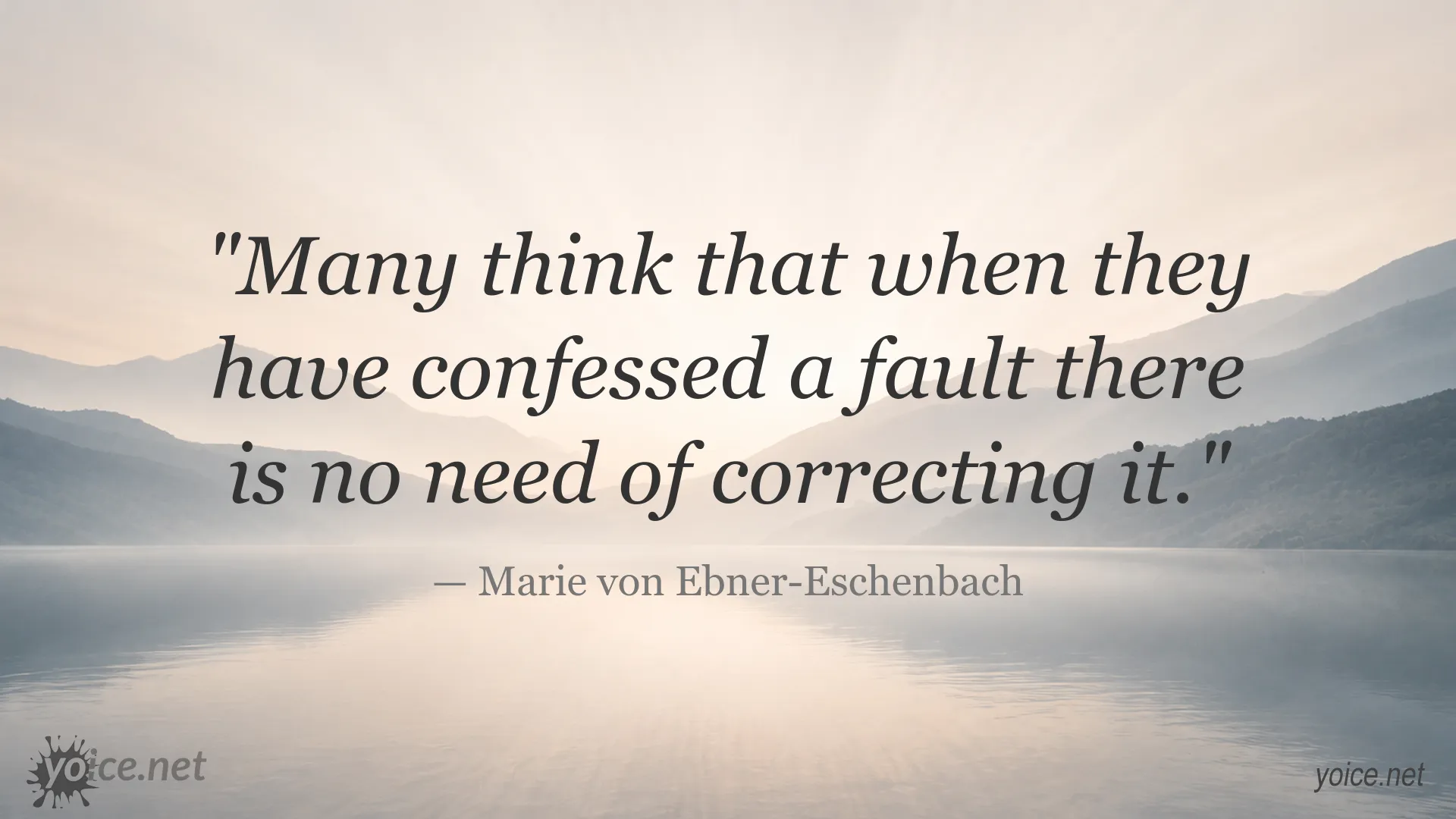 Quote image featuring Marie von Ebner-Eschenbach about admitting and correcting mistakes