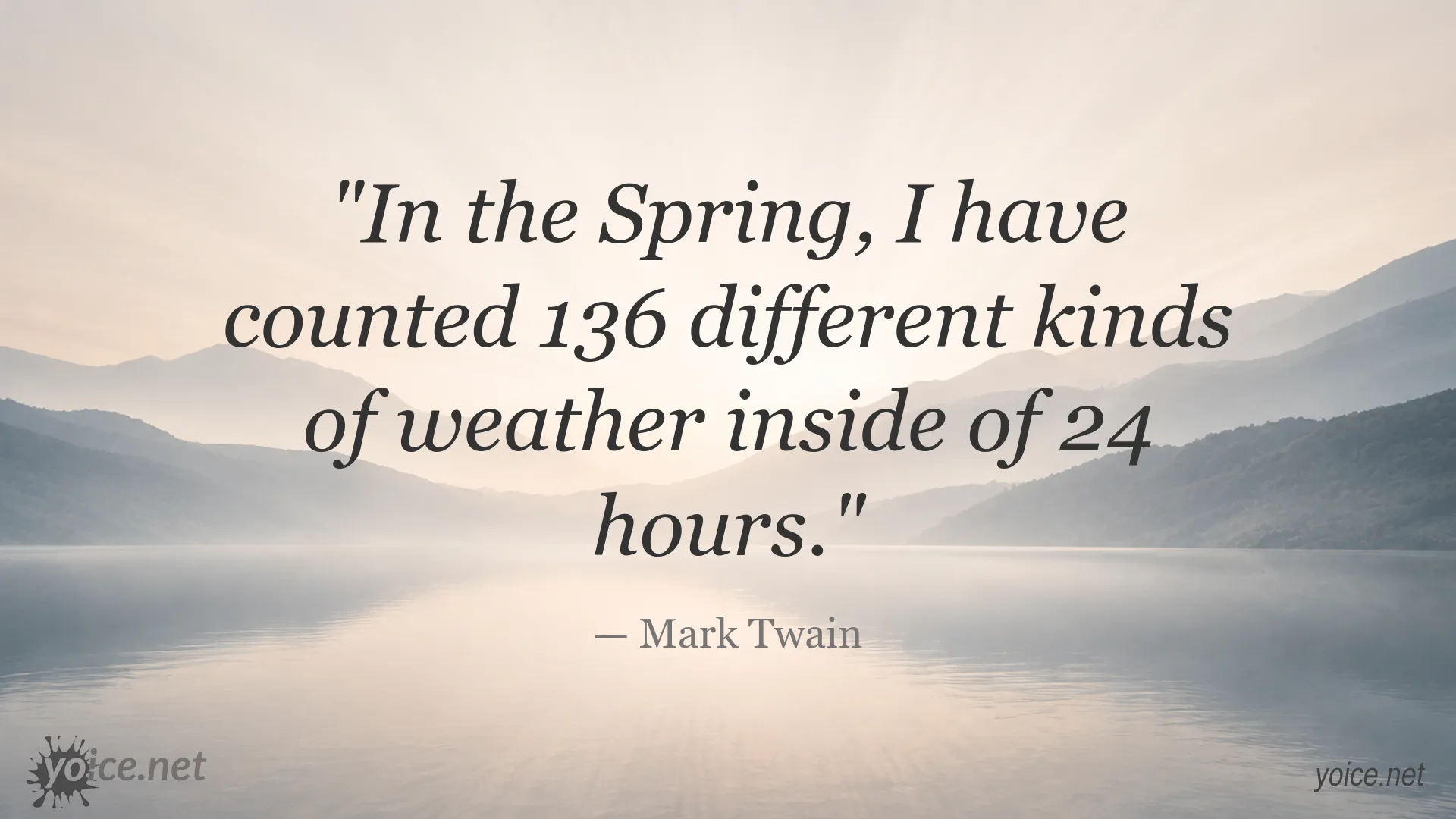 Mark Twain quote image about the changeable weather of spring