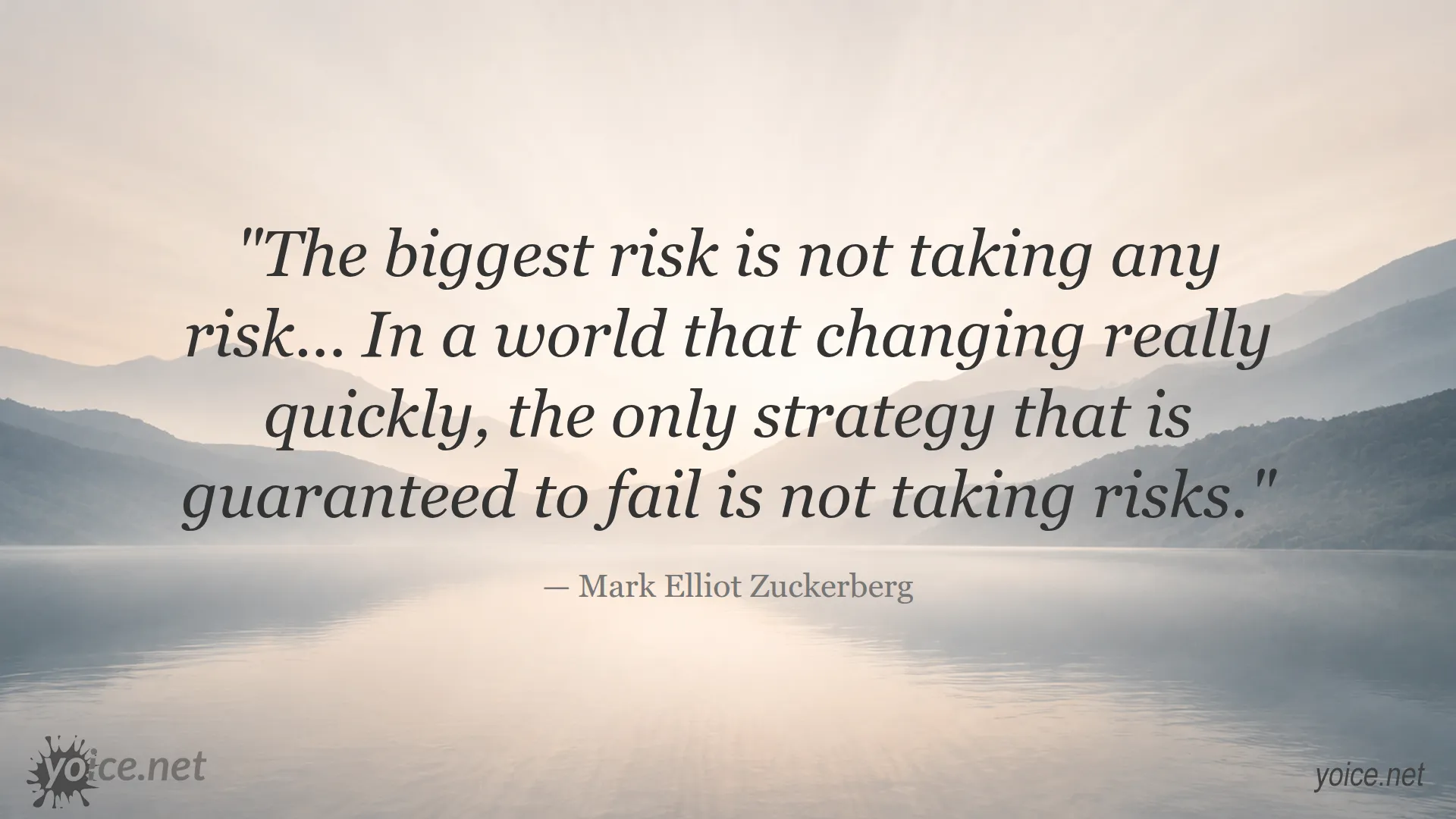 Mark Zuckerberg quote about risk taking and strategy in a rapidly changing world