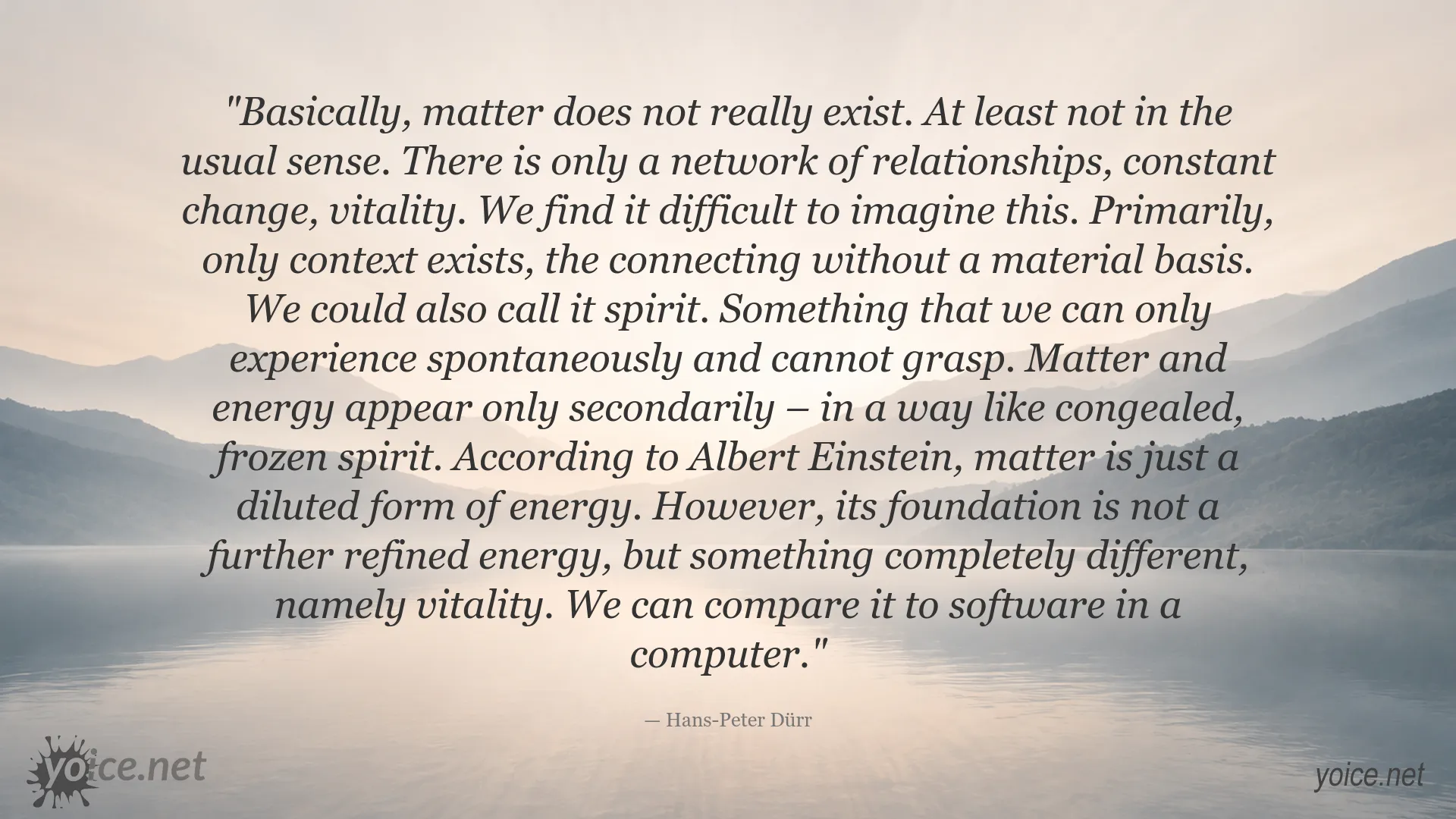 Matter as a network of relationships quote image by Hans-Peter Dürr