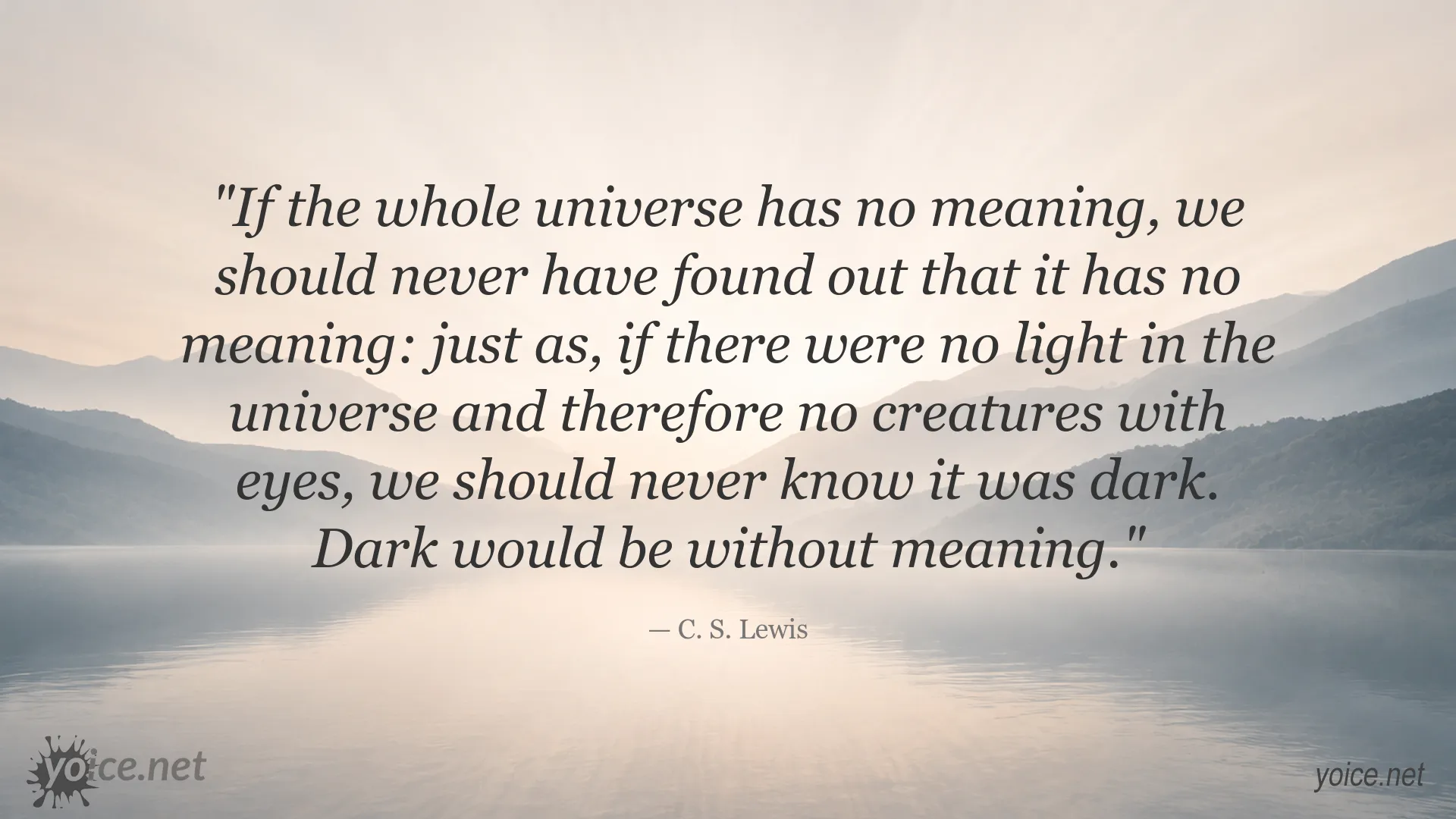 C. S. Lewis quote image about the meaning and significance of the universe