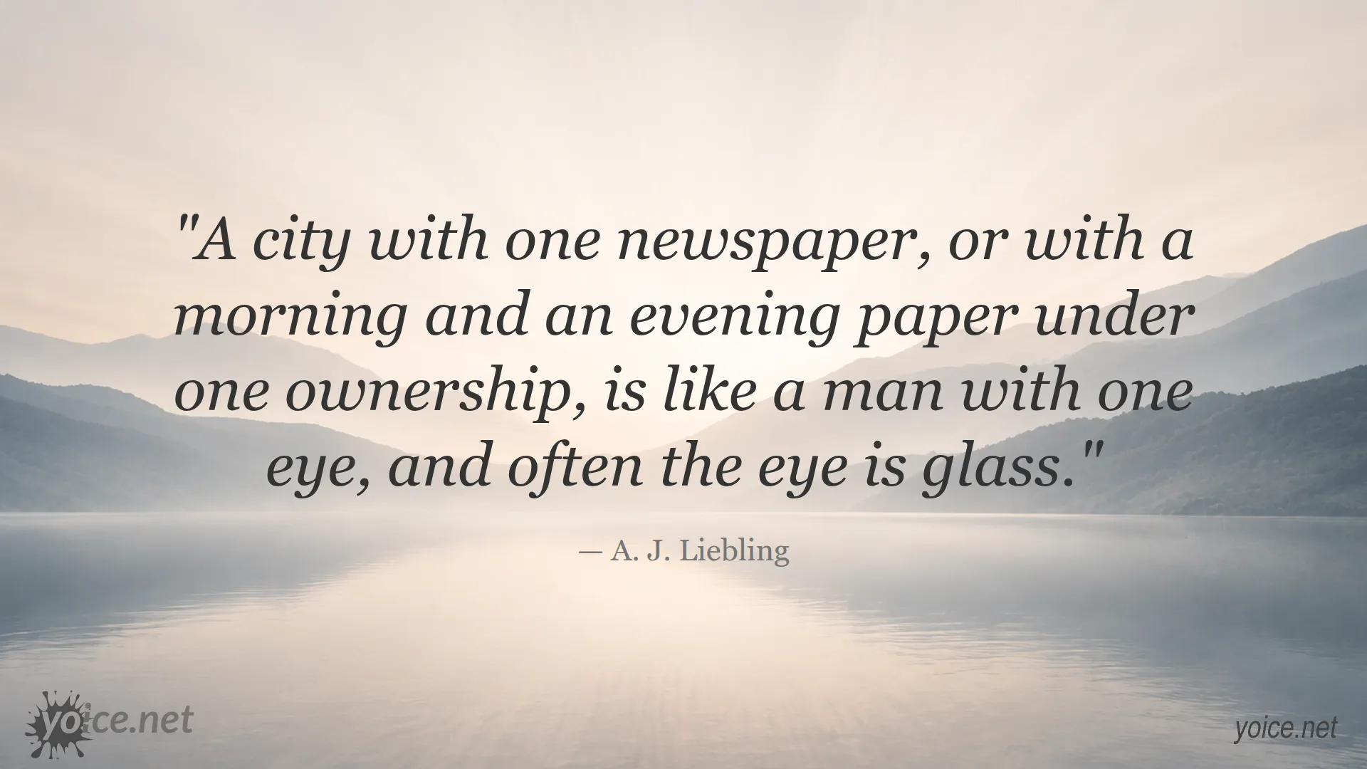 Quote image about media diversity attributed to A. J. Liebling