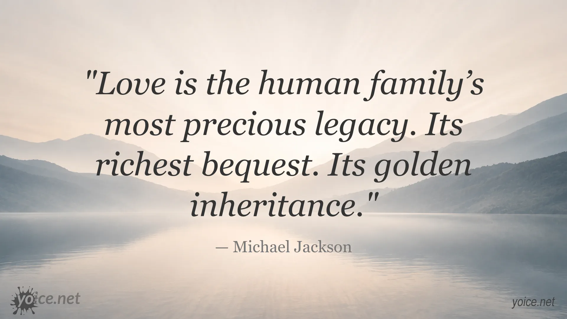 Inspirational love quote image attributed to Michael Jackson