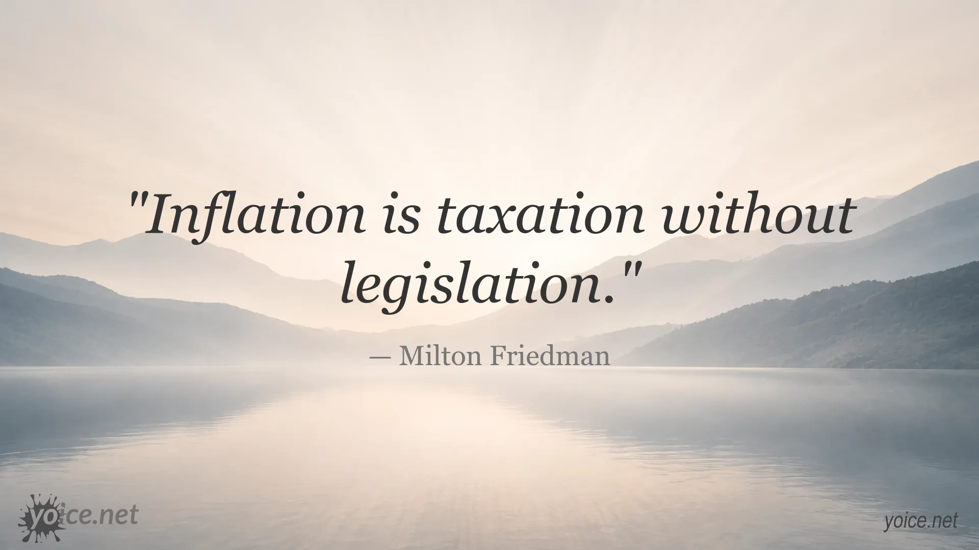 Inspirational Milton Friedman quote about inflation as taxation without legislation