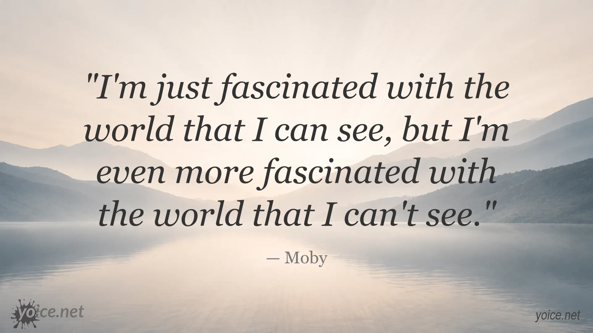 Moby quote about fascination with the visible and unseen world