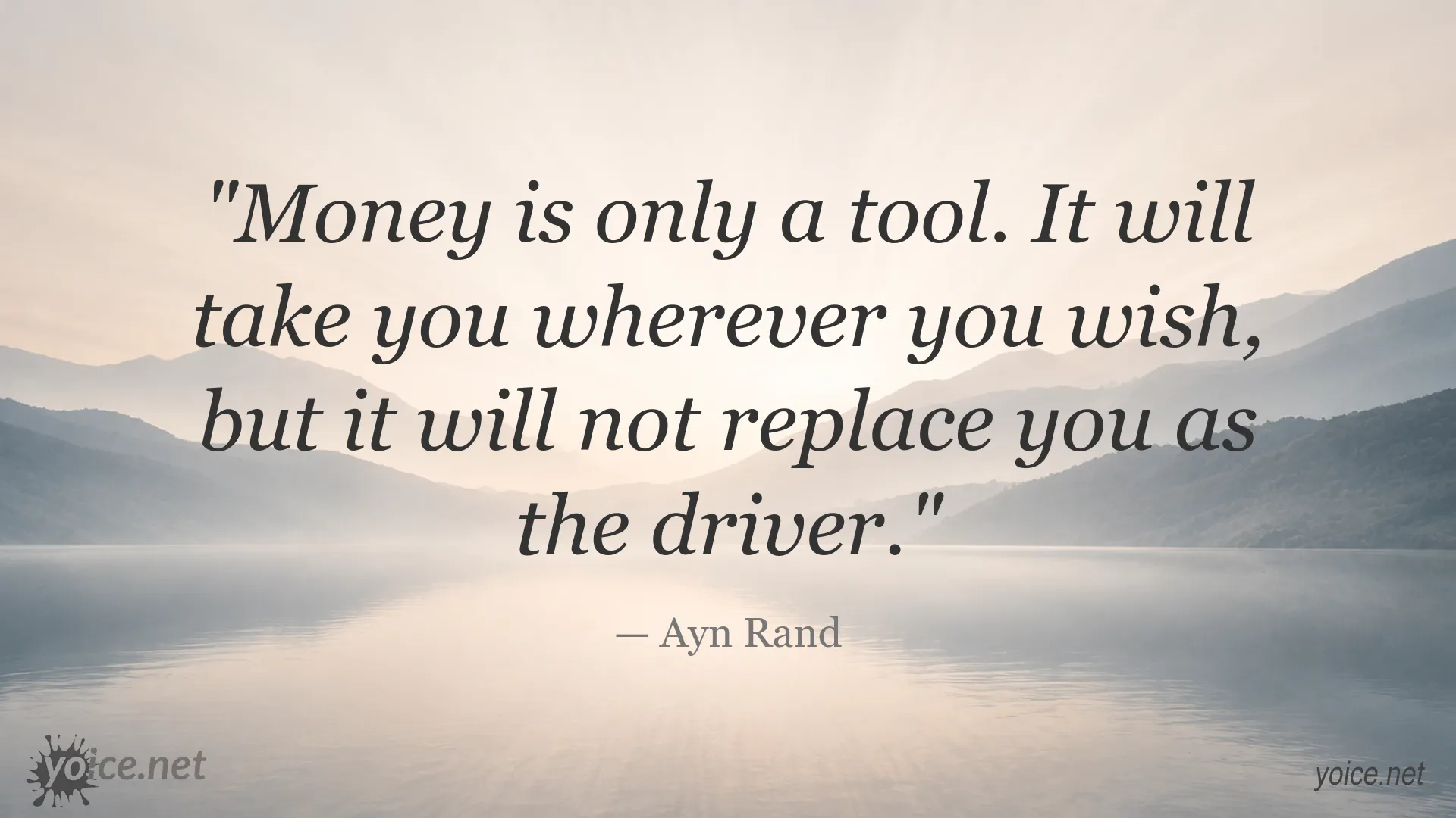 Inspirational money quote image by Ayn Rand