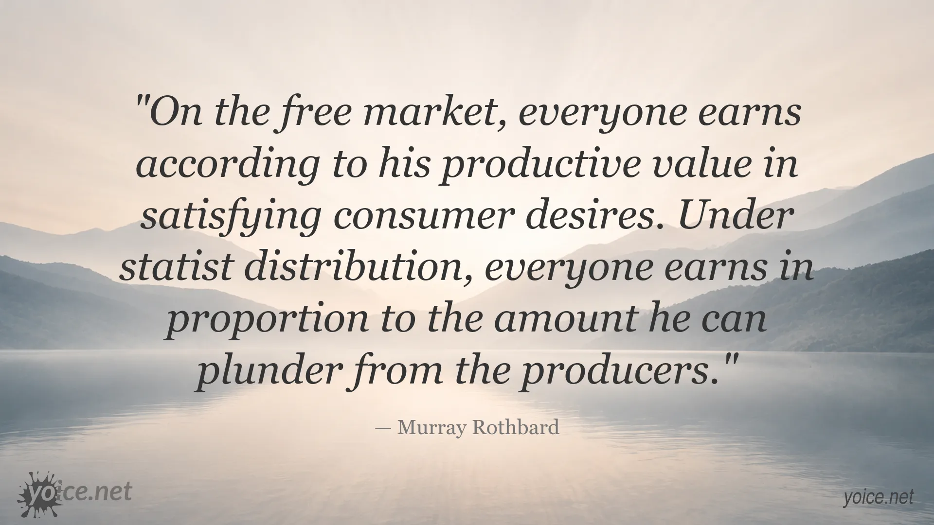 Murray Rothbard quote image about free markets and statist distribution