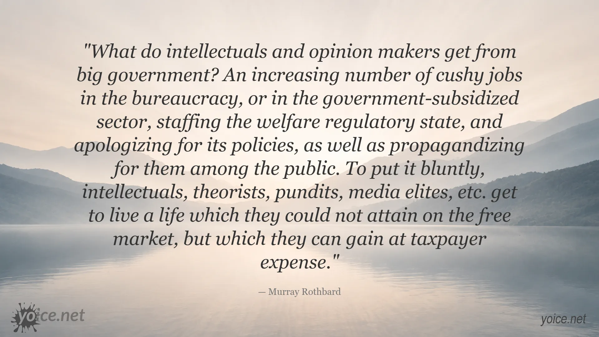 Murray Rothbard quote about government, intellectuals, and bureaucracy