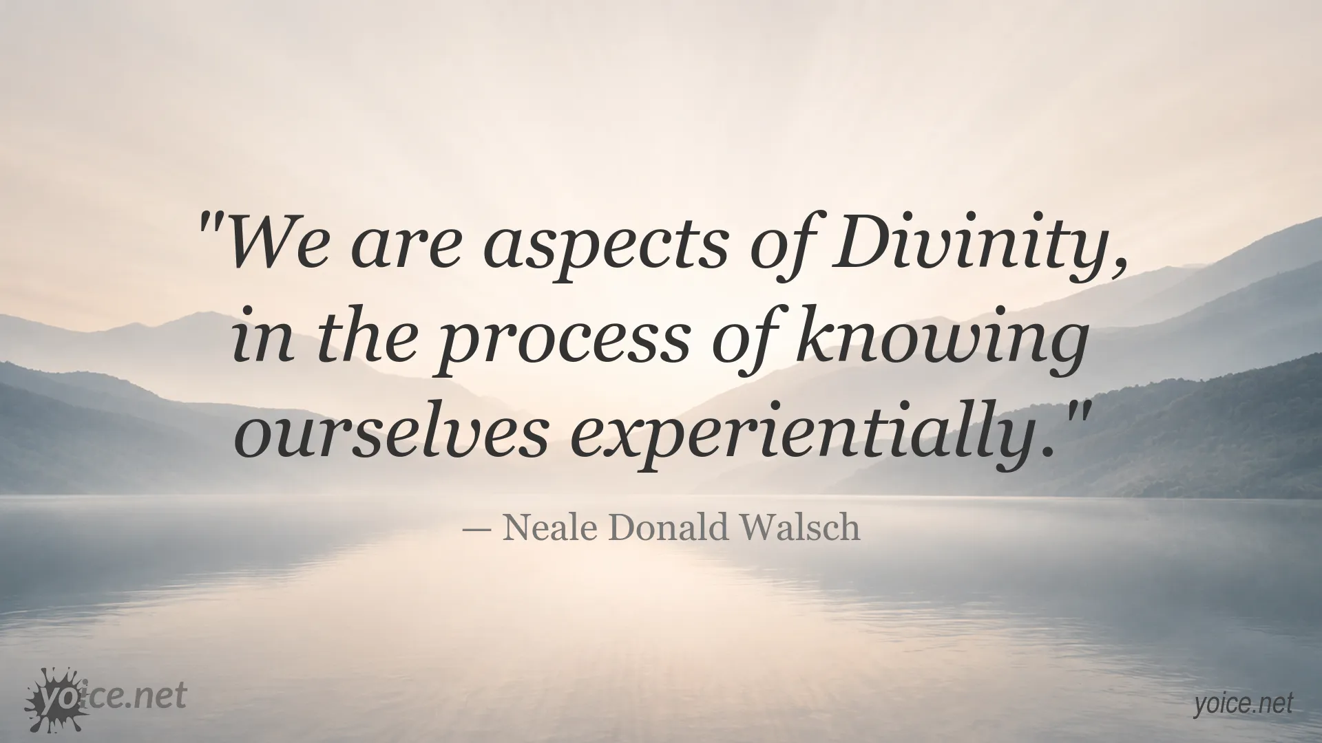 Inspirational Neale Donald Walsch quote about divinity and knowing ourselves