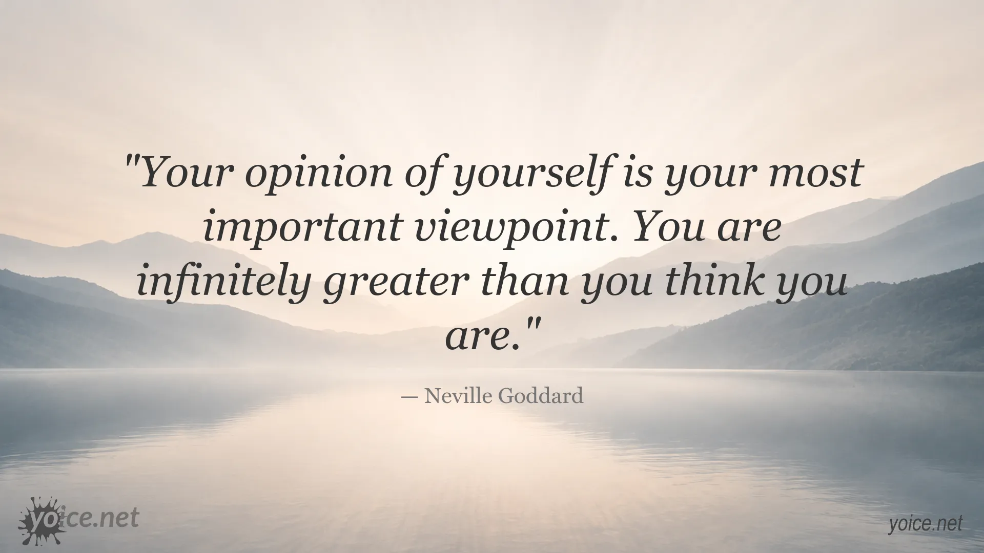 Inspirational Neville Goddard quote image about the importance of self-opinion