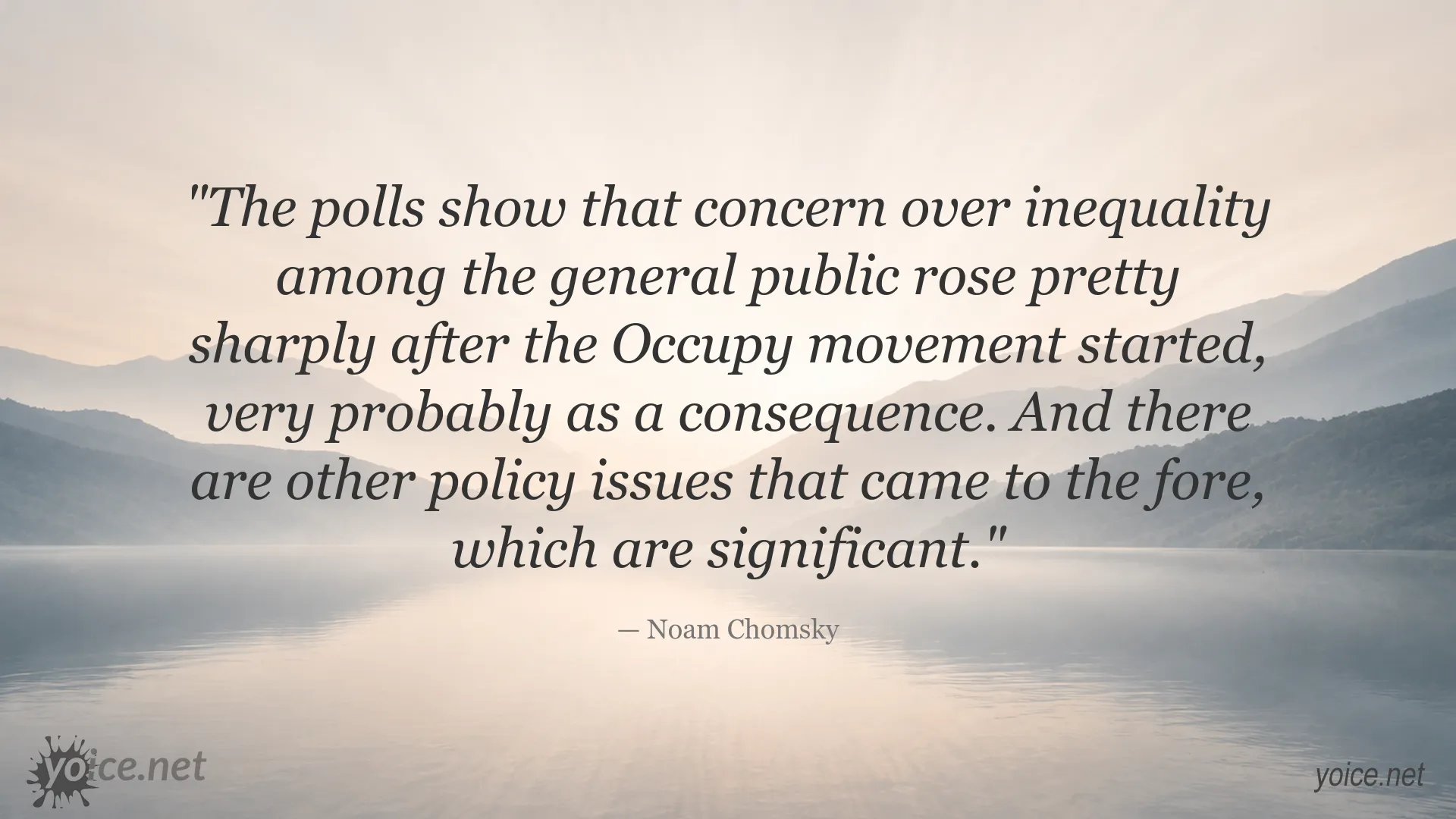 Noam Chomsky quote about inequality and the impact of the Occupy movement
