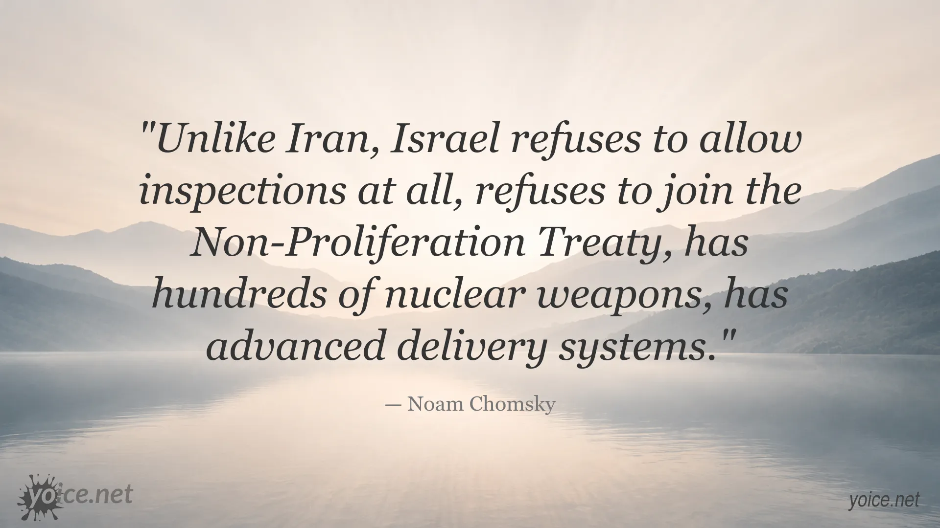 Noam Chomsky quote about Israel's nuclear weapons policy
