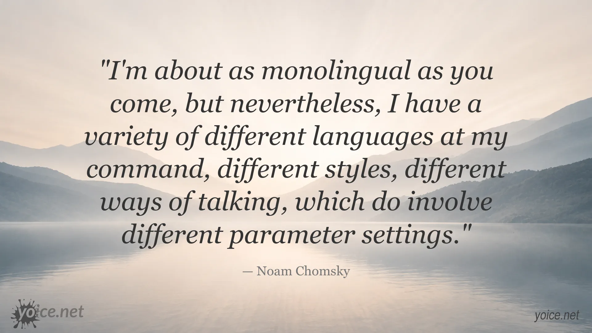 Noam Chomsky quote about language, communication, and different speaking styles