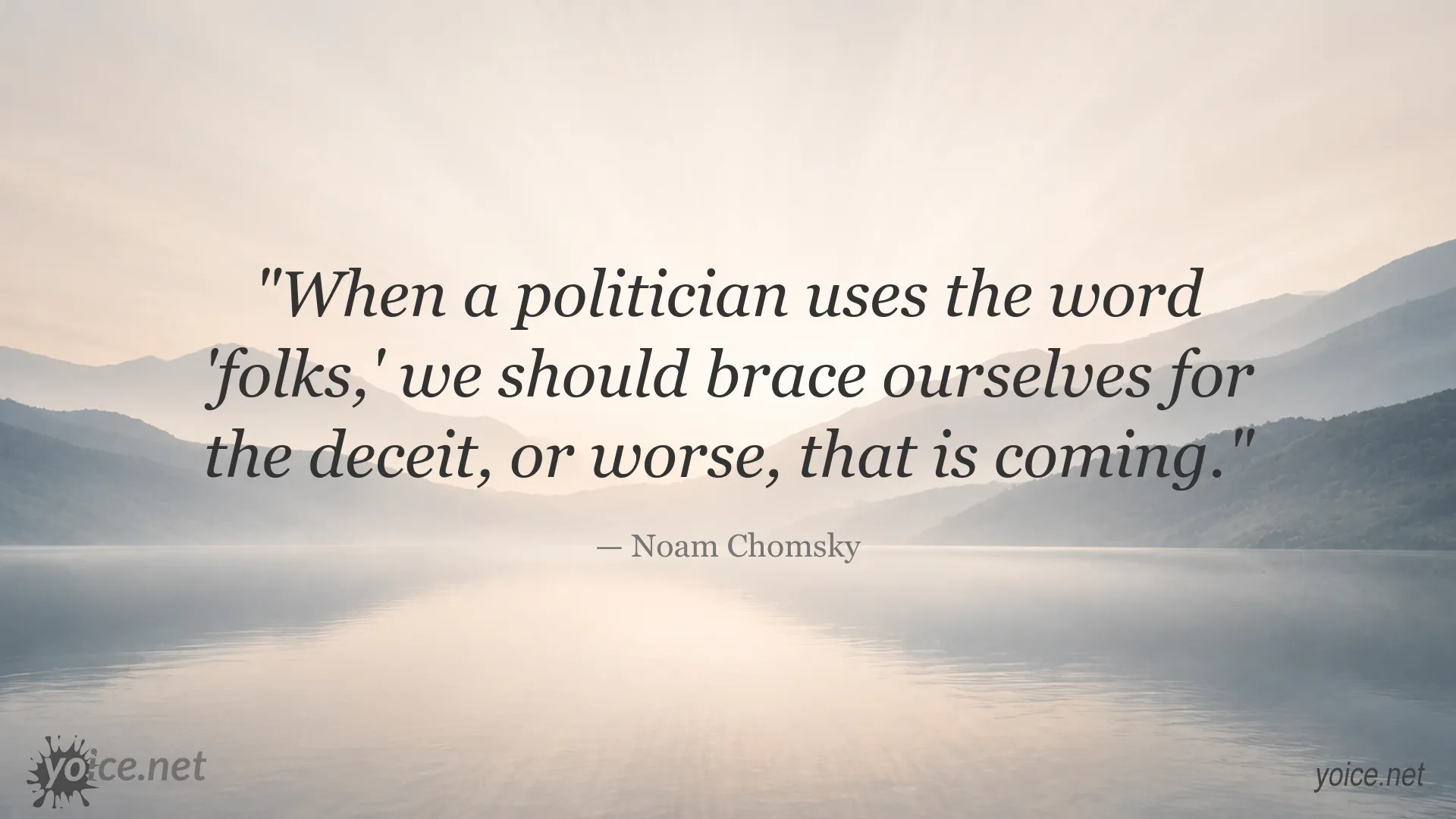 Noam Chomsky quote about politicians and deceit