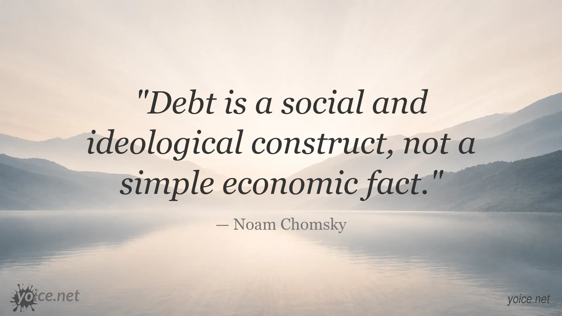 Noam Chomsky quote about debt as a social and ideological construct