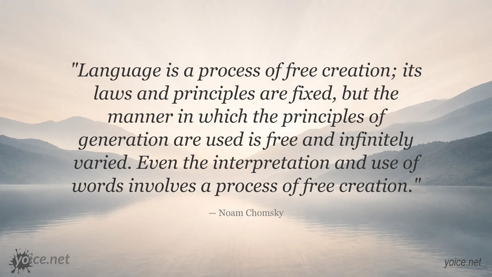 Noam Chomsky quote about language as a process of free creation