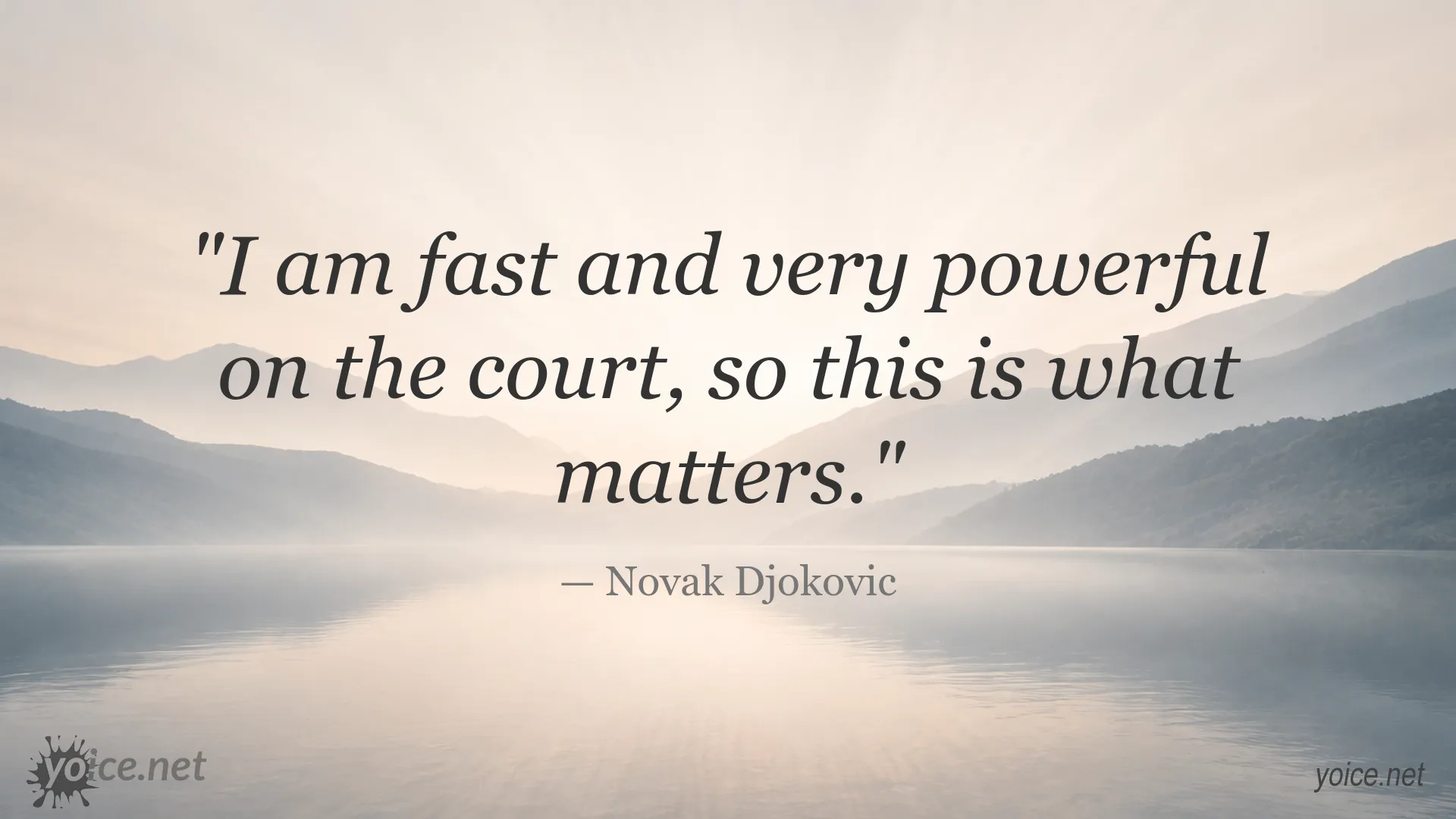 Novak Djokovic quote about being fast and powerful on the court