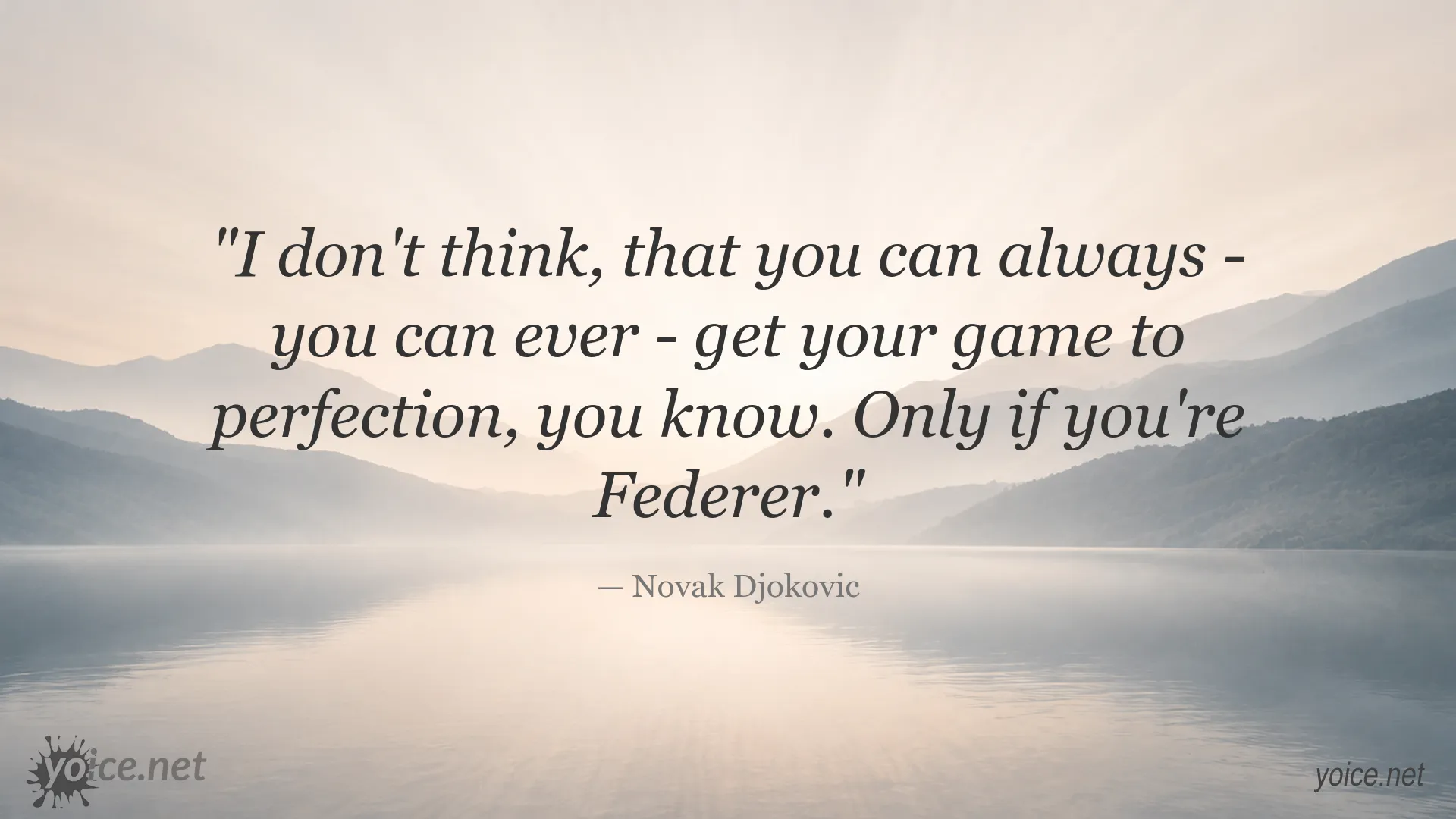 Novak Djokovic quote about achieving perfection in tennis