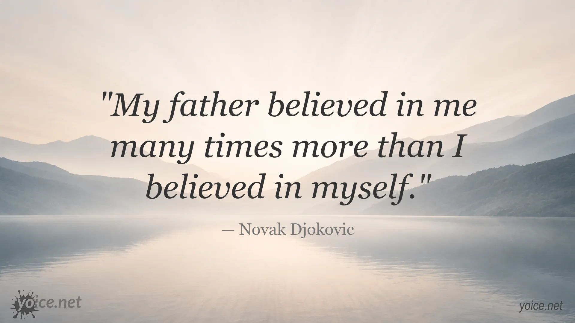 Inspirational Novak Djokovic quote image about believing in yourself