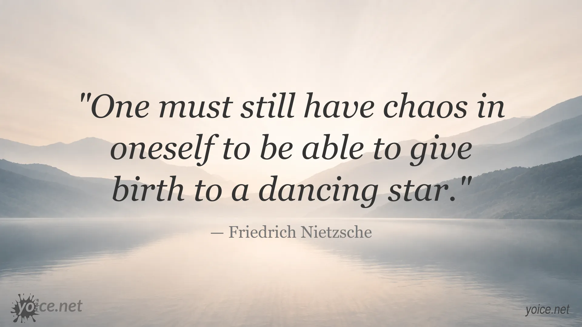 Inspirational Friedrich Nietzsche quote image about finding creativity within chaos