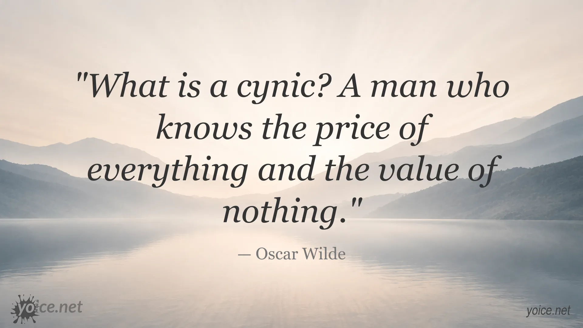 Oscar Wilde quote about cynicism, price, and value