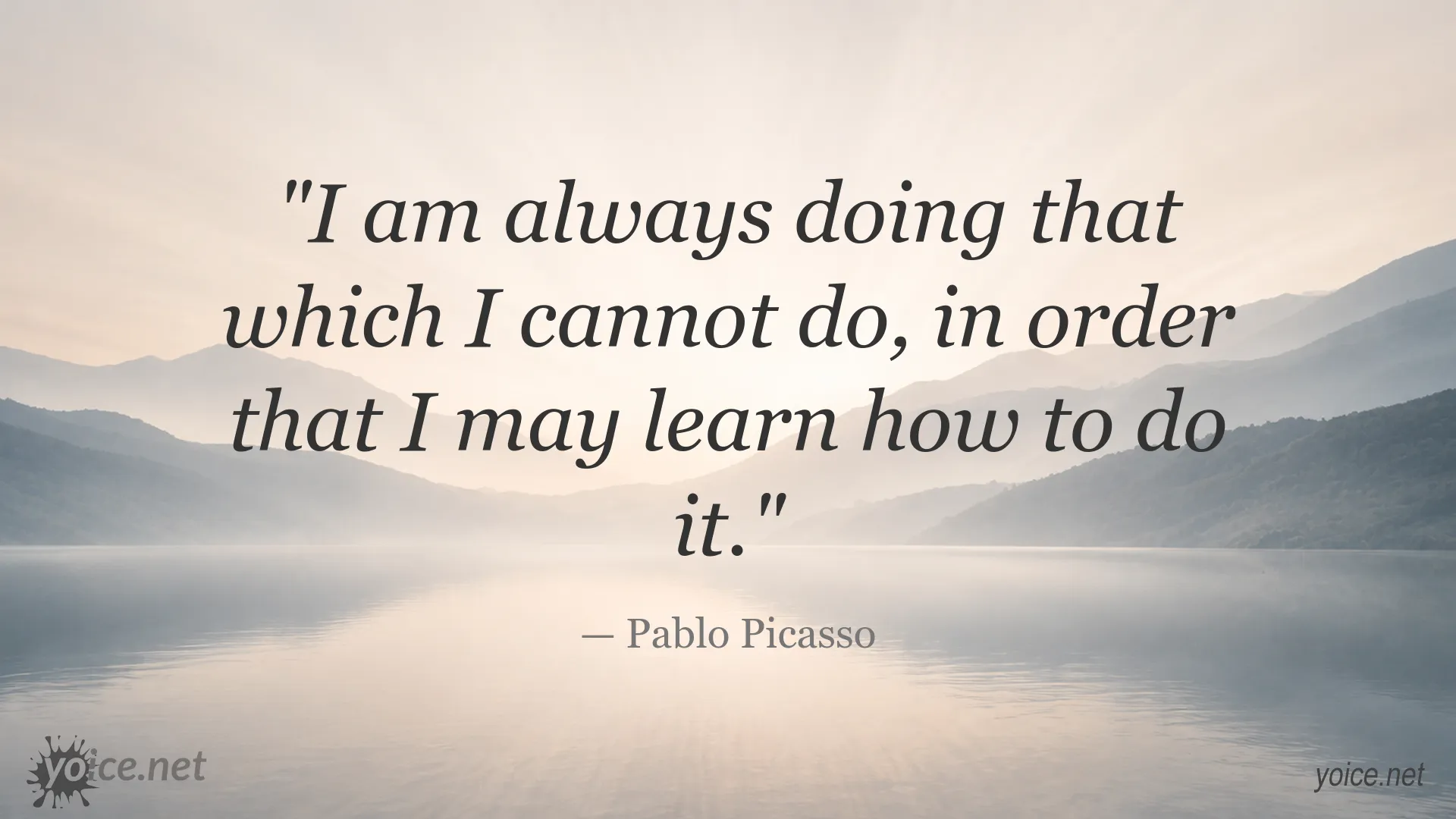 Pablo Picasso quote image about learning and developing skills