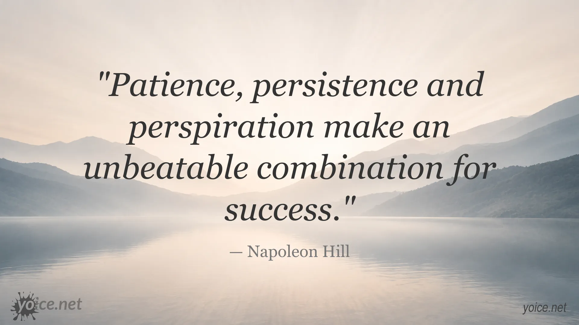 Inspirational patience and persistence quote by Napoleon Hill