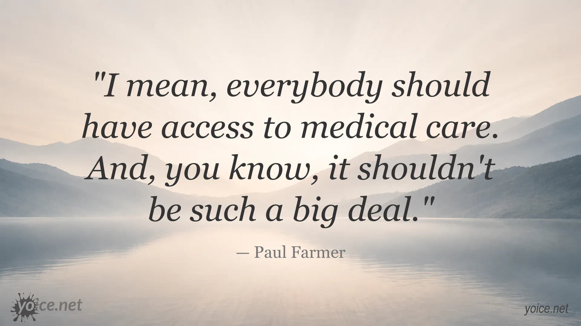 Paul Farmer quote about access to medical care