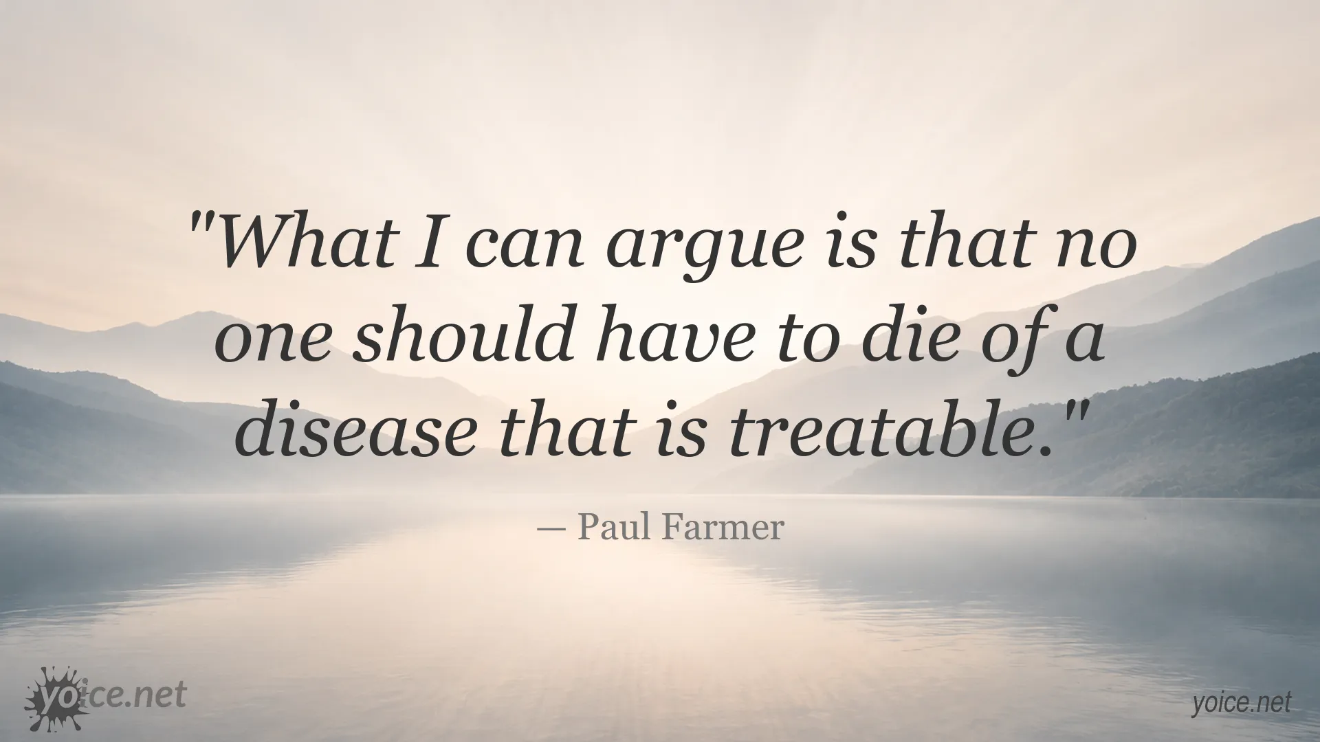 Paul Farmer quote about treatable diseases and the importance of accessible healthcare