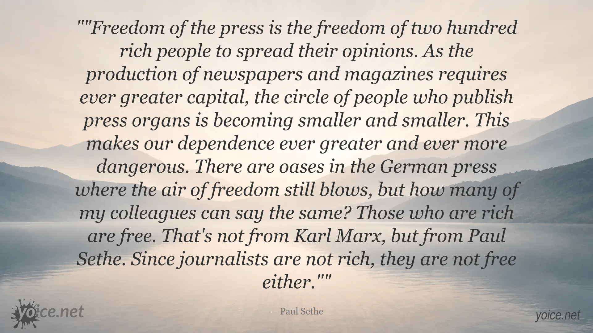 Quote about freedom of the press by Paul Sethe