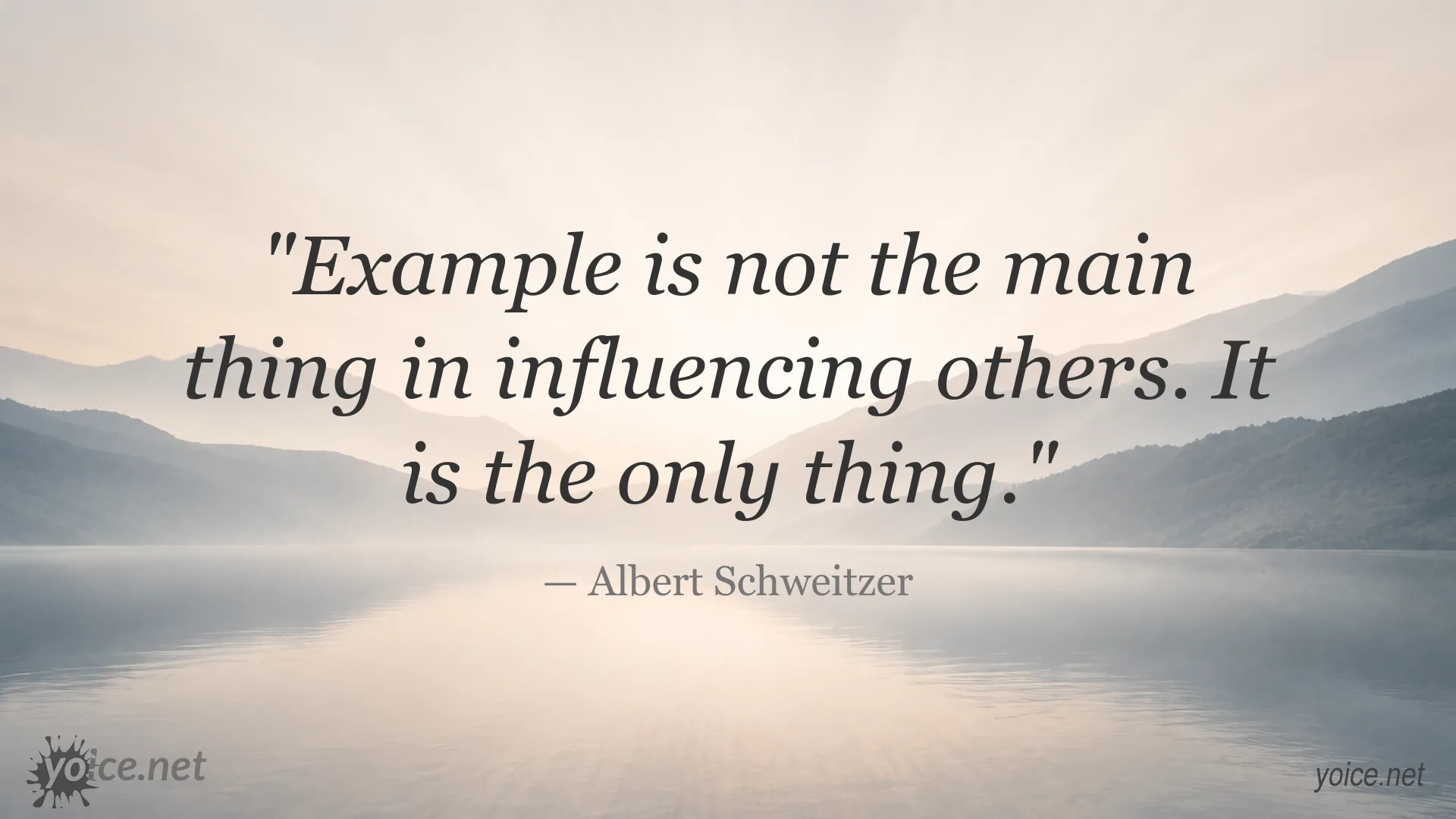 Personal example quote graphic attributed to Albert Schweitzer