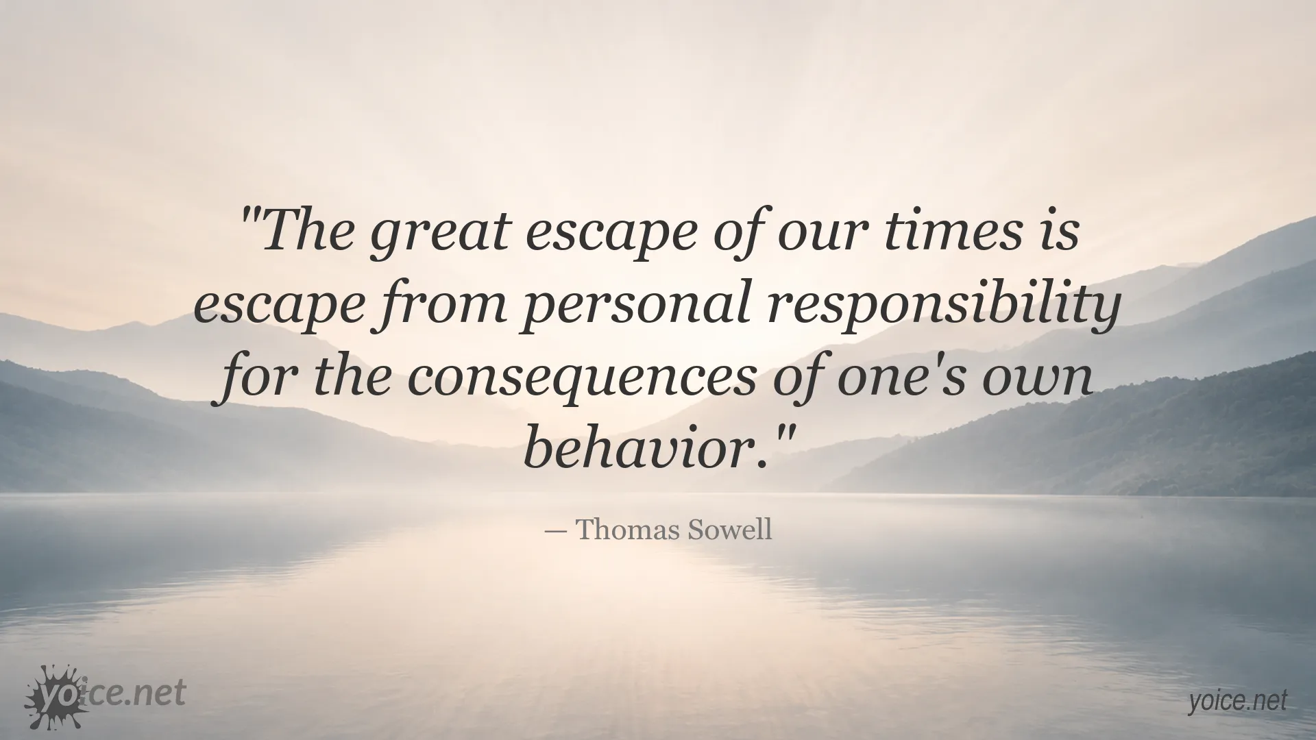Personal responsibility quote graphic featuring Thomas Sowell