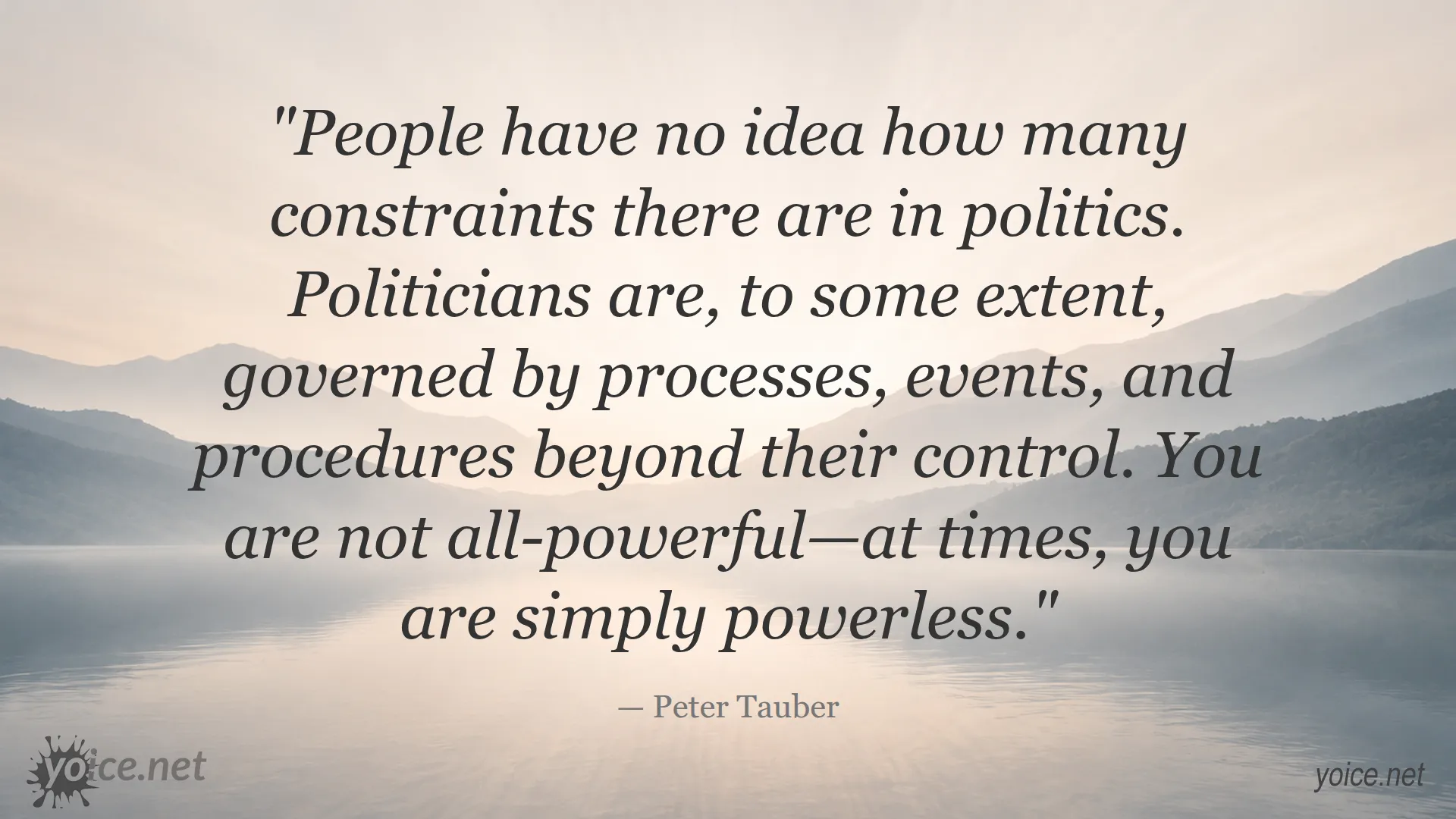 Quote by Peter Tauber about the constraints and challenges in politics