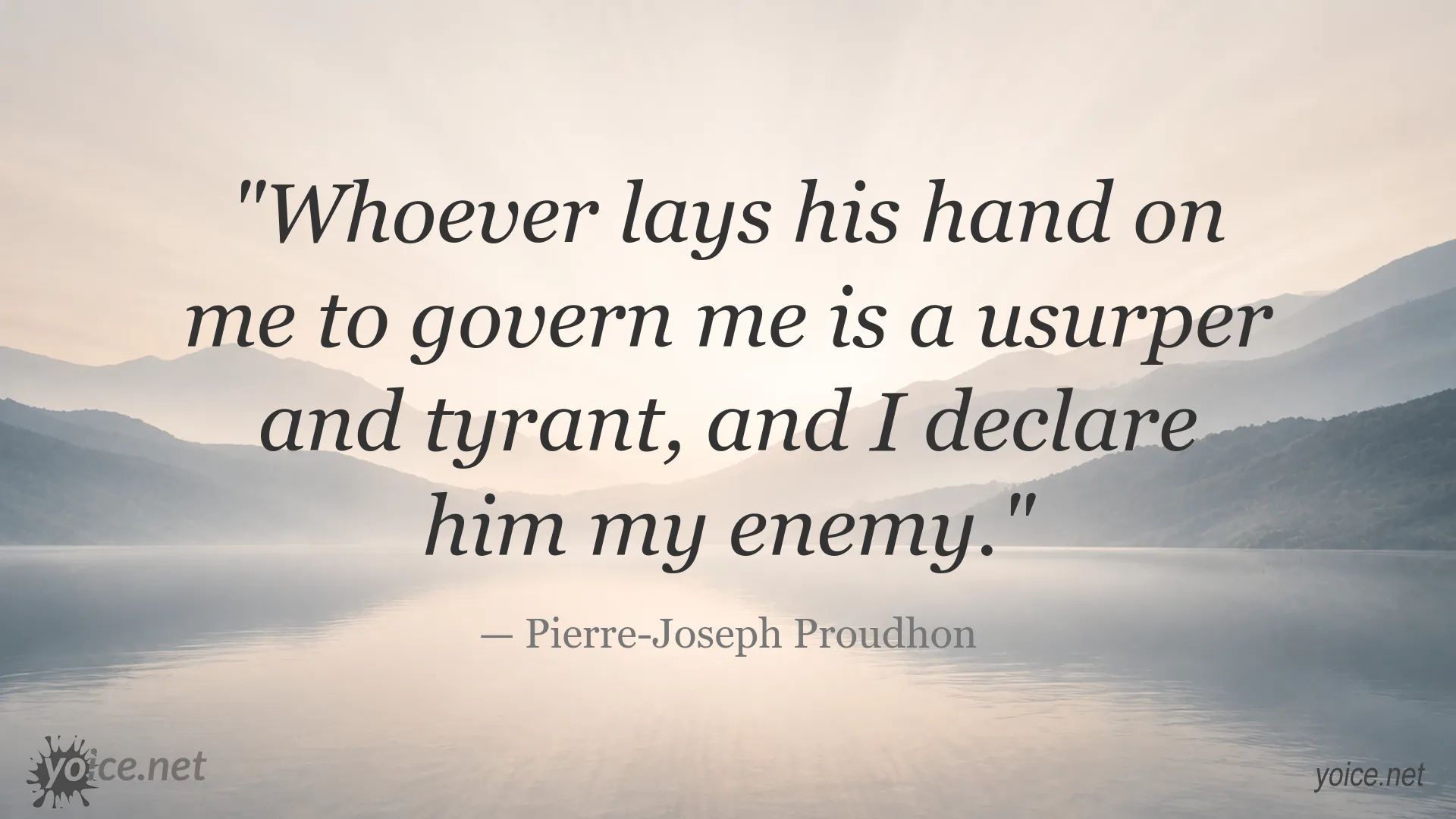 Quote image featuring Pierre-Joseph Proudhon on rule and freedom