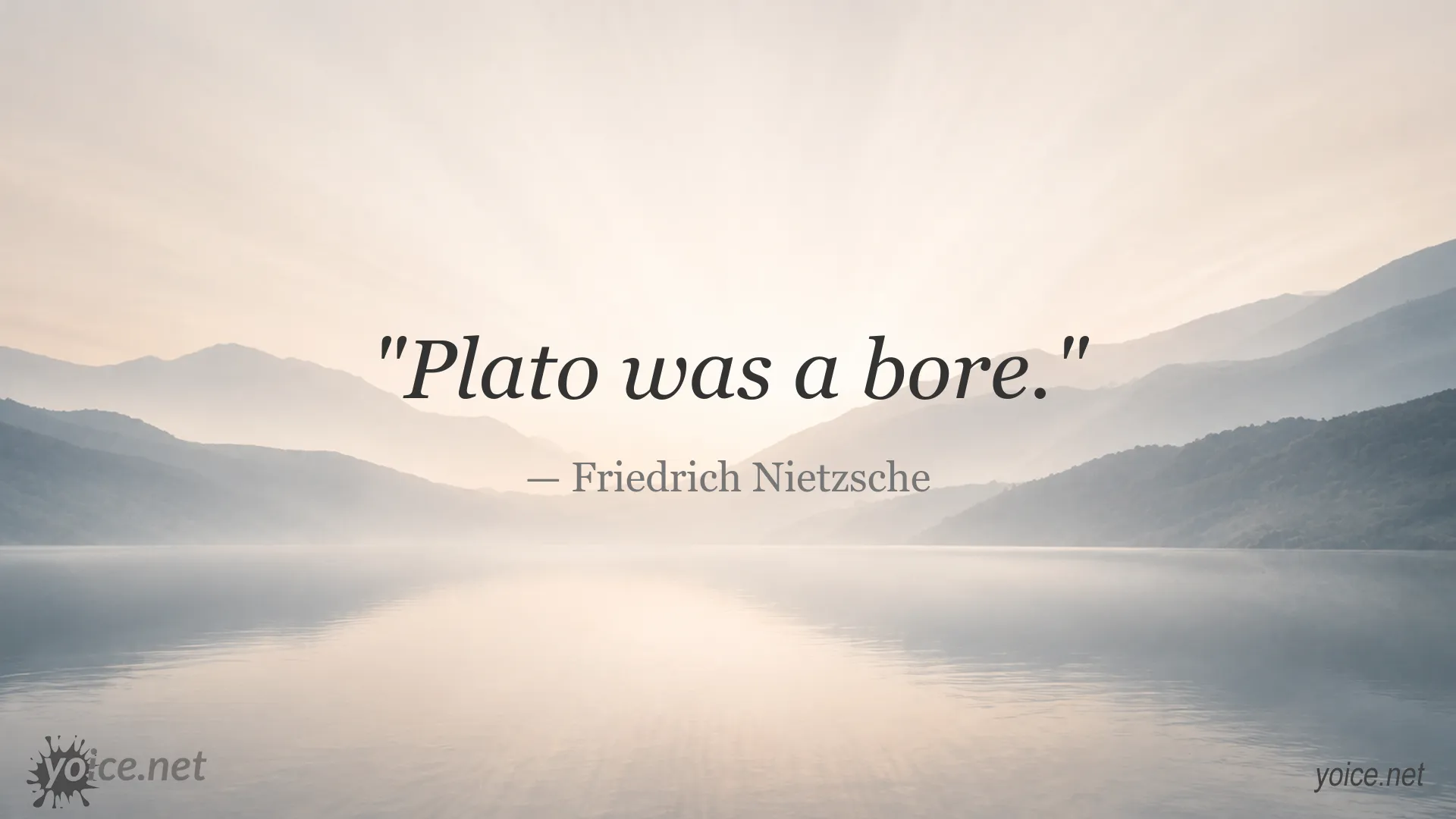Quote image featuring Friedrich Nietzsche's quote about Plato