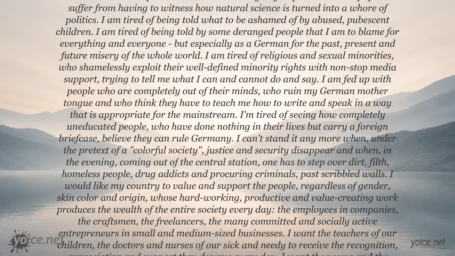 Quote by Prof. Dr. Knut Löschke expressing social criticism and calls for appreciation in Germany