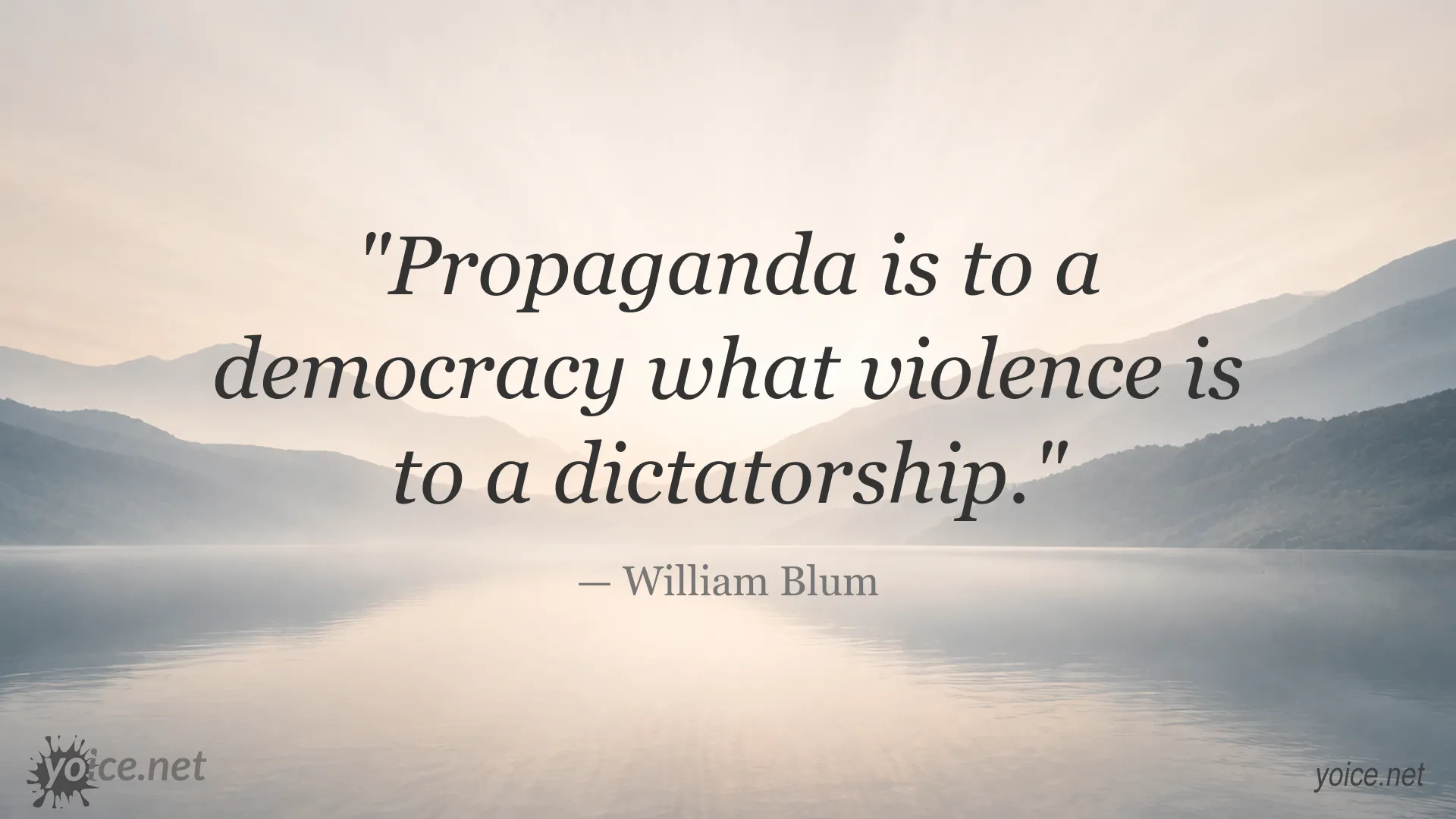 William Blum quote image about propaganda and violence