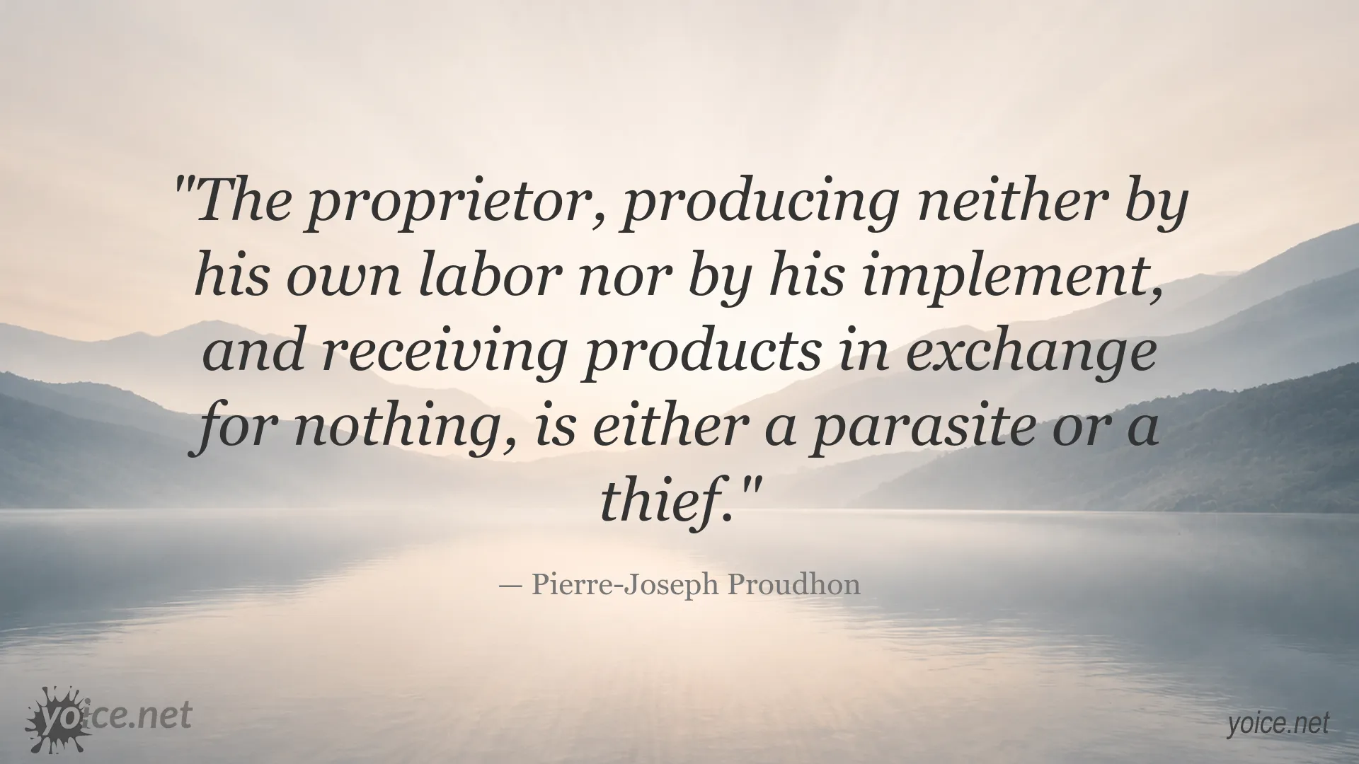 Property and Labor quote image featuring Pierre-Joseph Proudhon