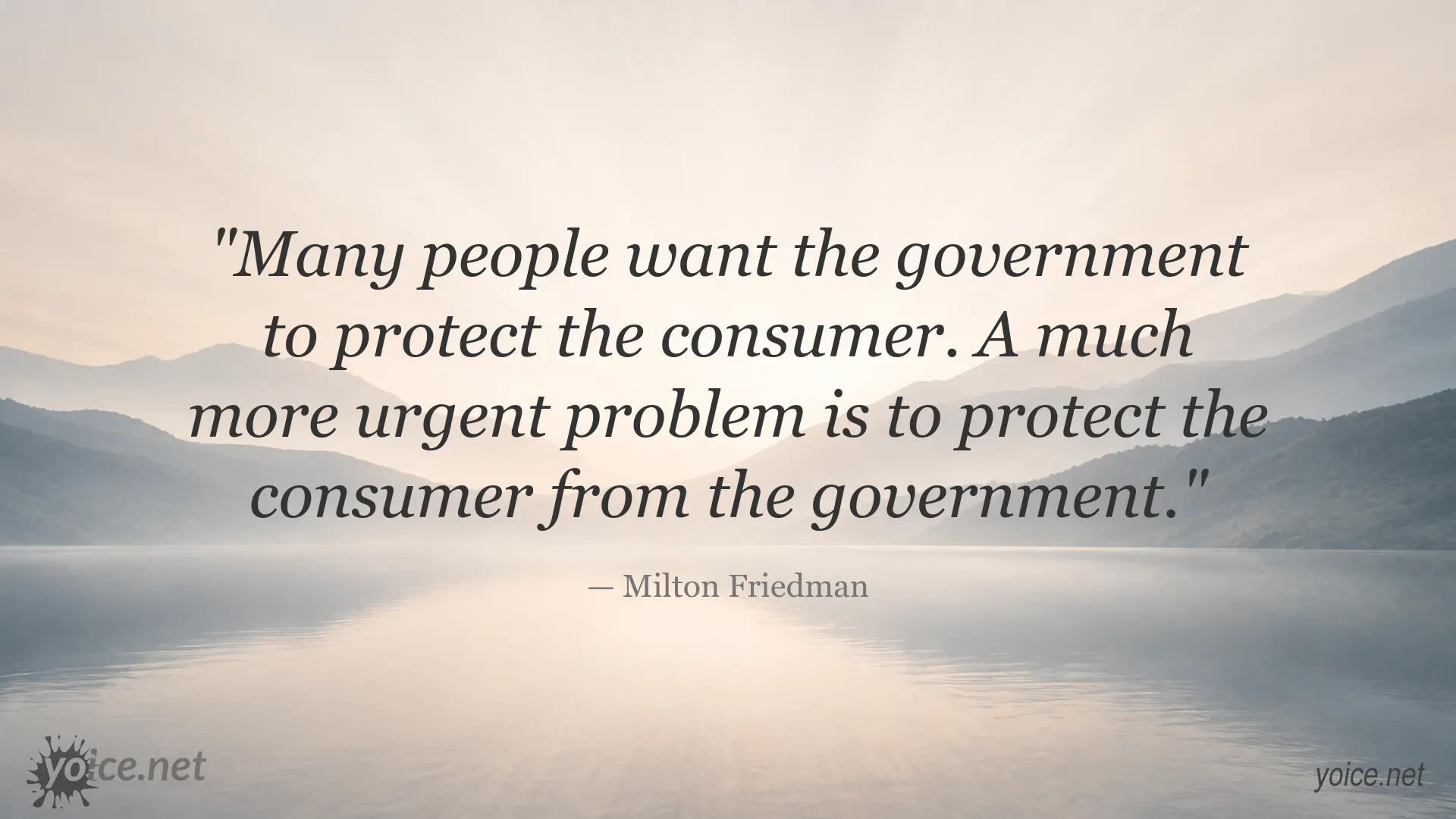 Milton Friedman quote about protecting consumers from government